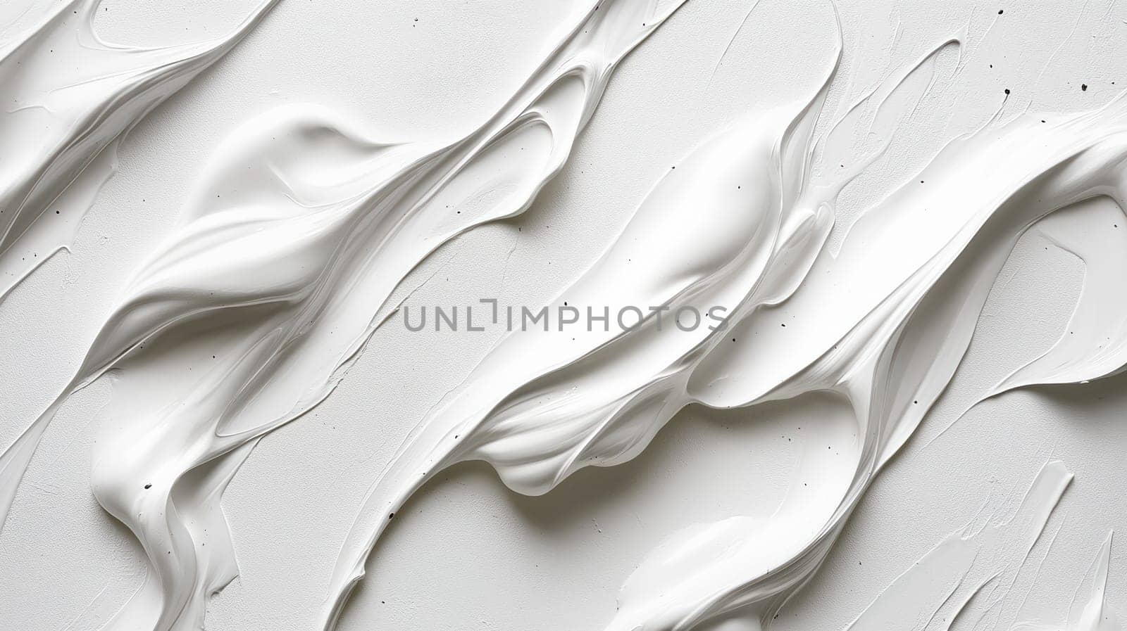 Abstract white textured surface with smooth wavy paint strokes