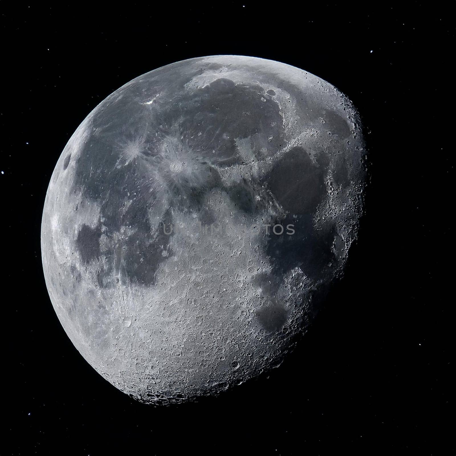 the moon over black sky, AI generated image