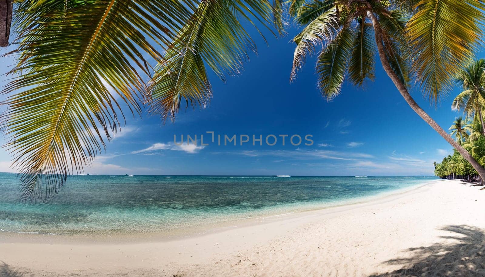 exotic tropical beach landscape, AI generated image