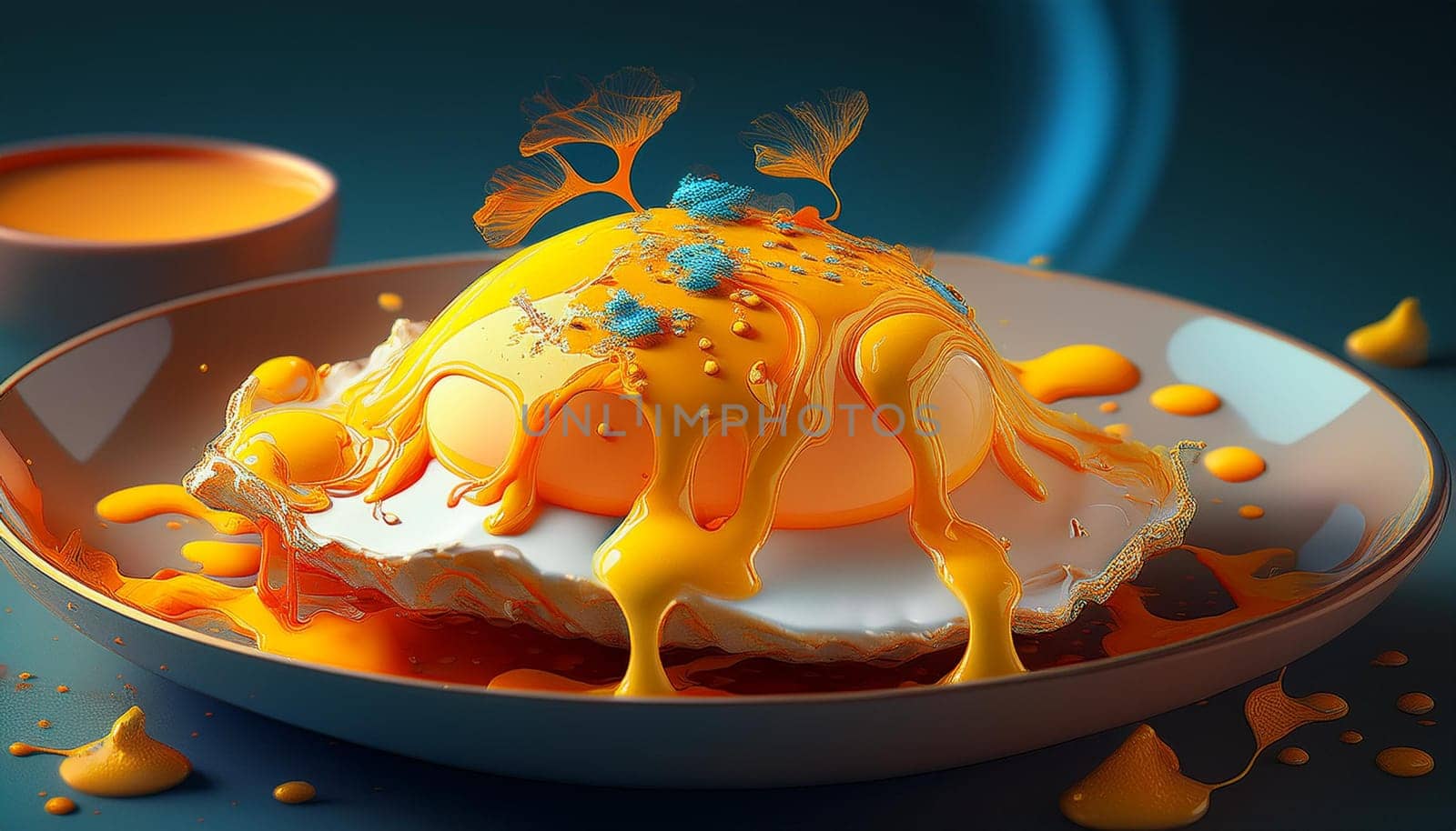scrambled egg vegetarian food, AI generated image