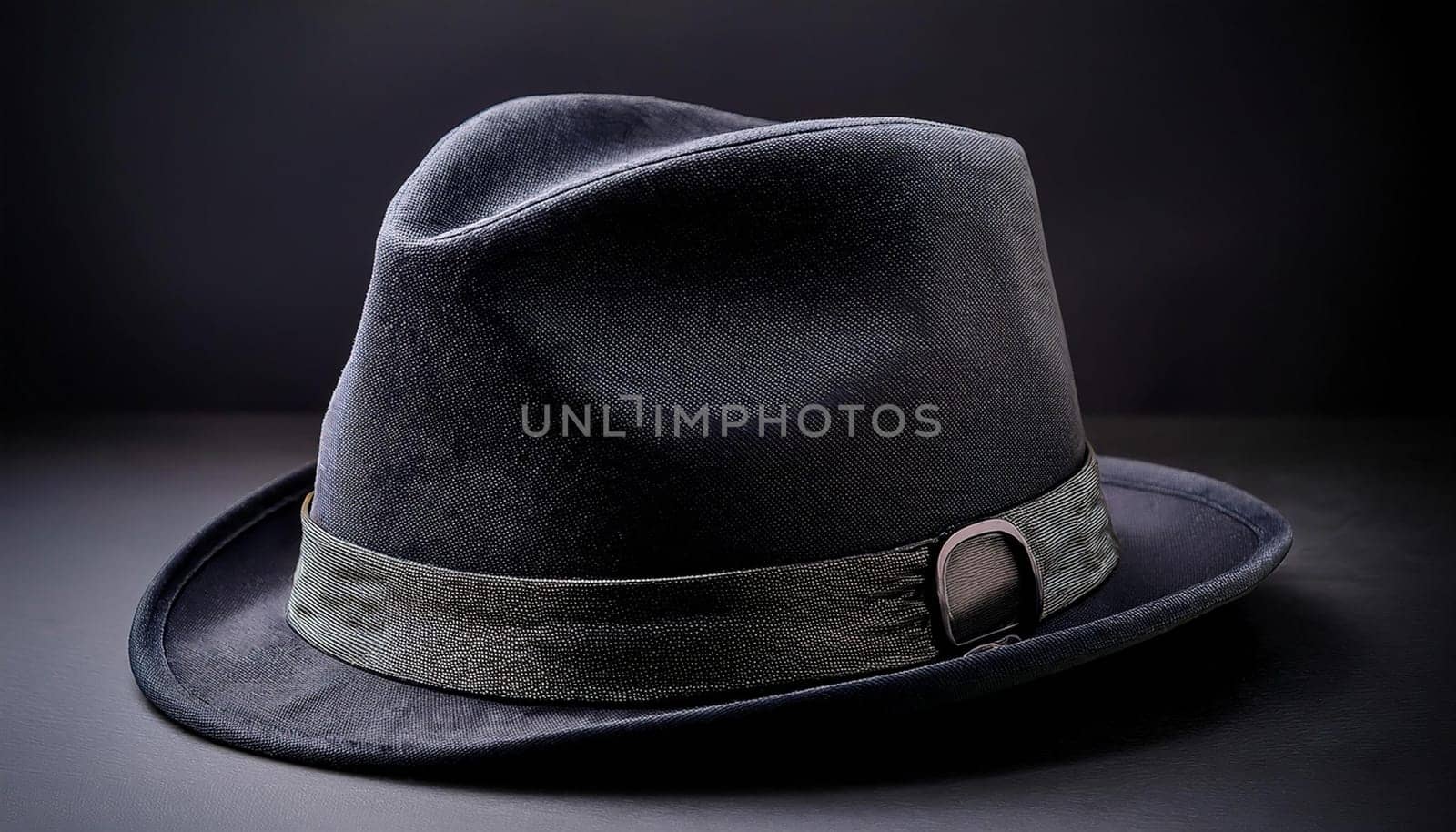 dark gray homburg hat, AI generated image