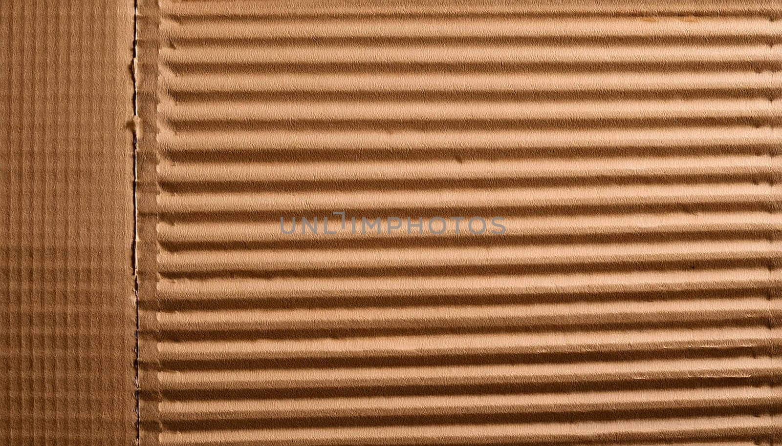brown recycled corrugated cardboard texture useful as a background, AI generated image