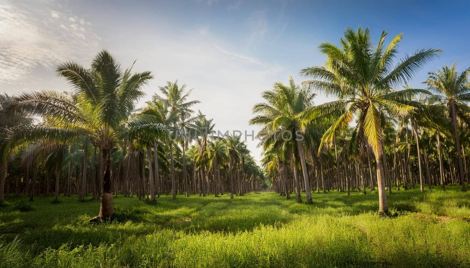 palm trees forest landscape, AI generated image