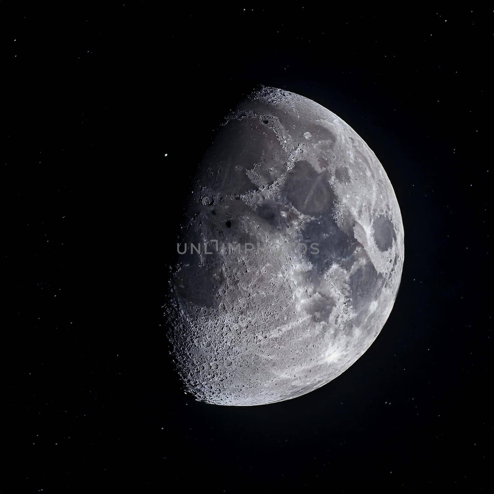 the moon over black sky, AI generated image