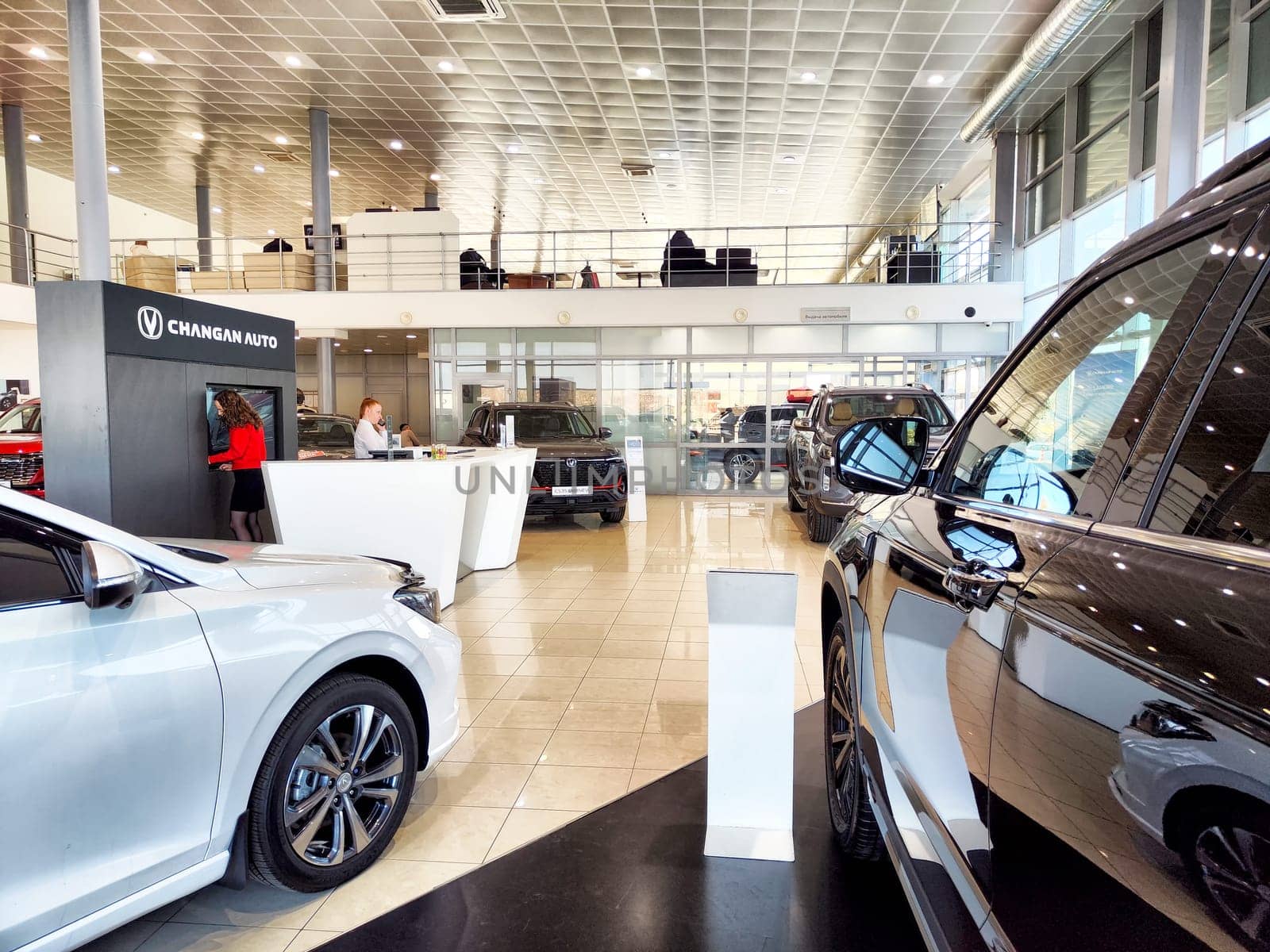 Krasnoyarsk, Russia - November 06, 2024: Beautiful Car in showroom of dealership Changan auto