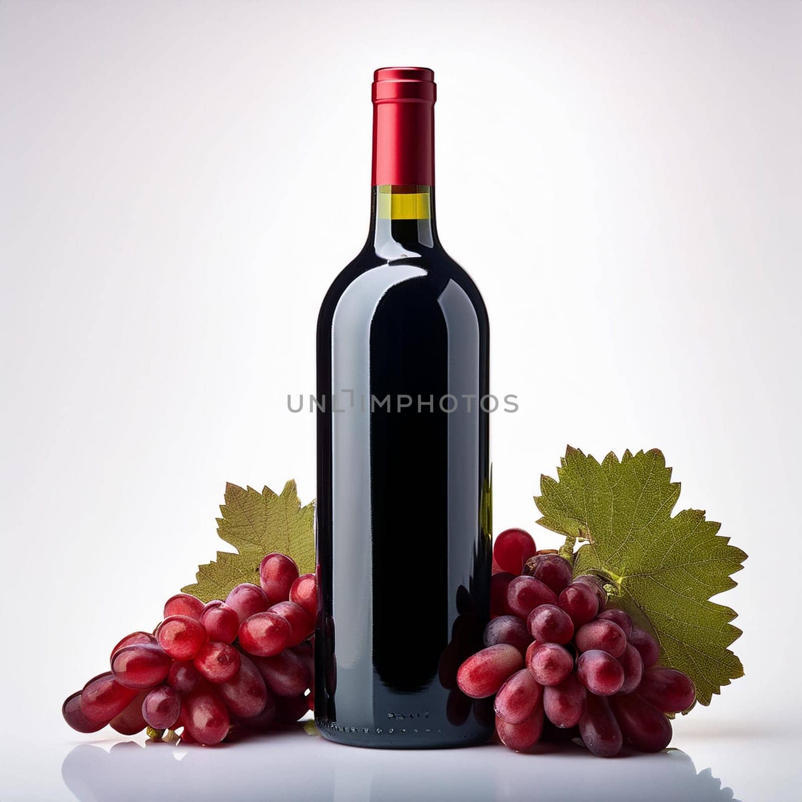 bottle of red wine, AI generated image