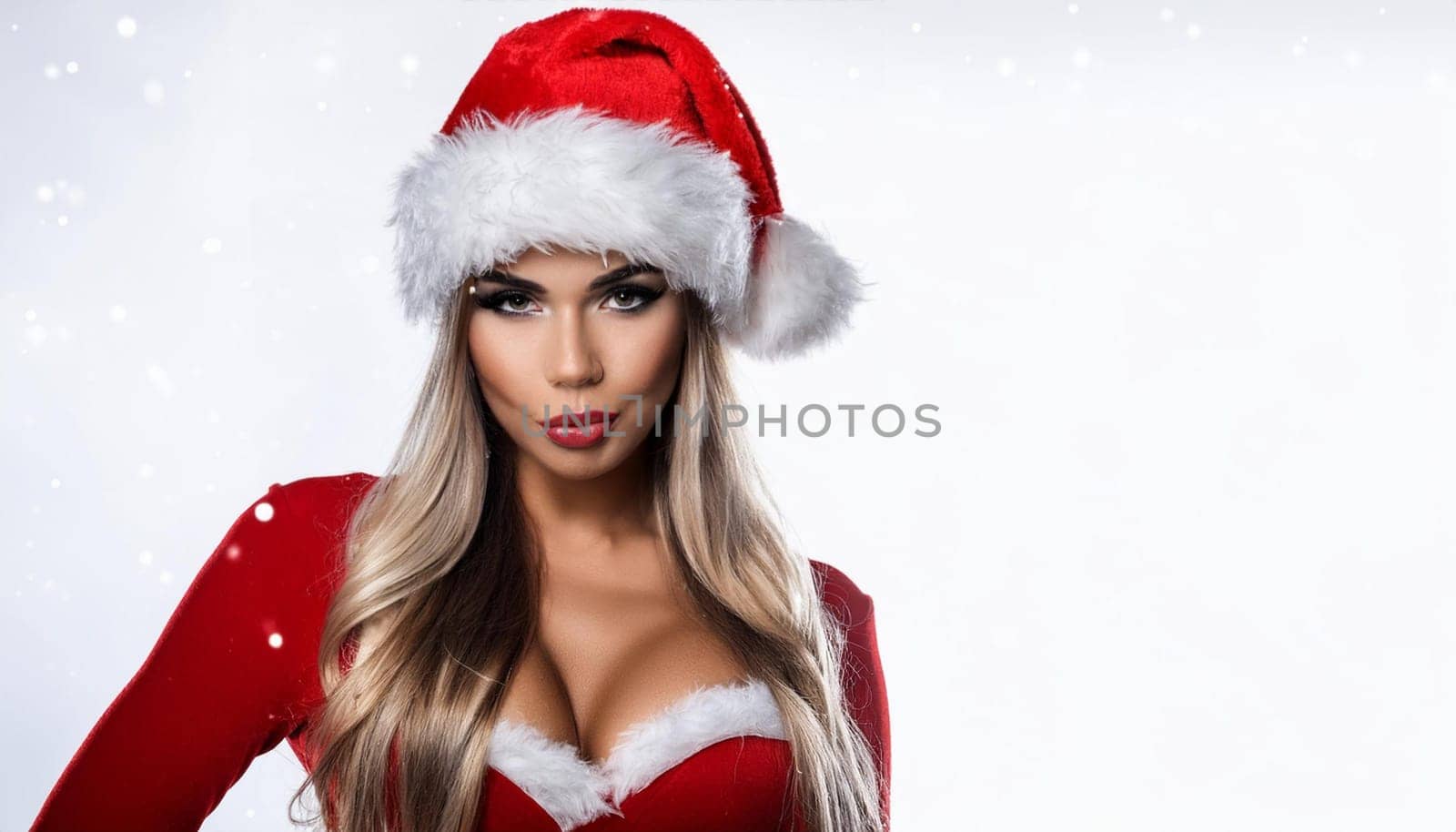 pretty young santa woman, AI generated image