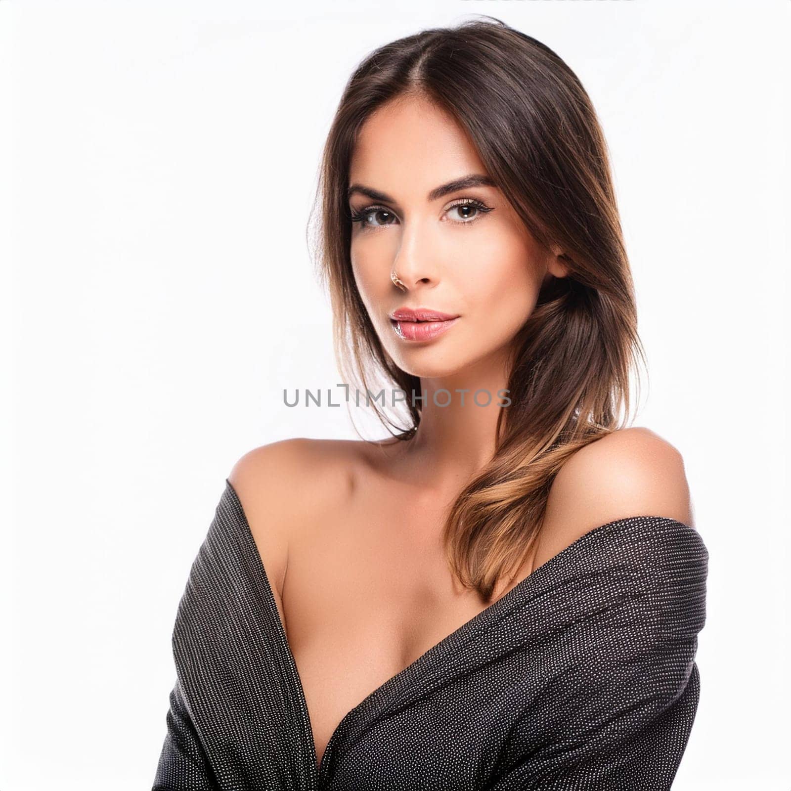 pretty young woman smiling, AI generated image