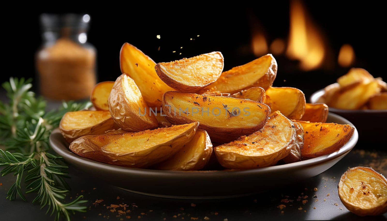 potato wedges food, AI generated image
