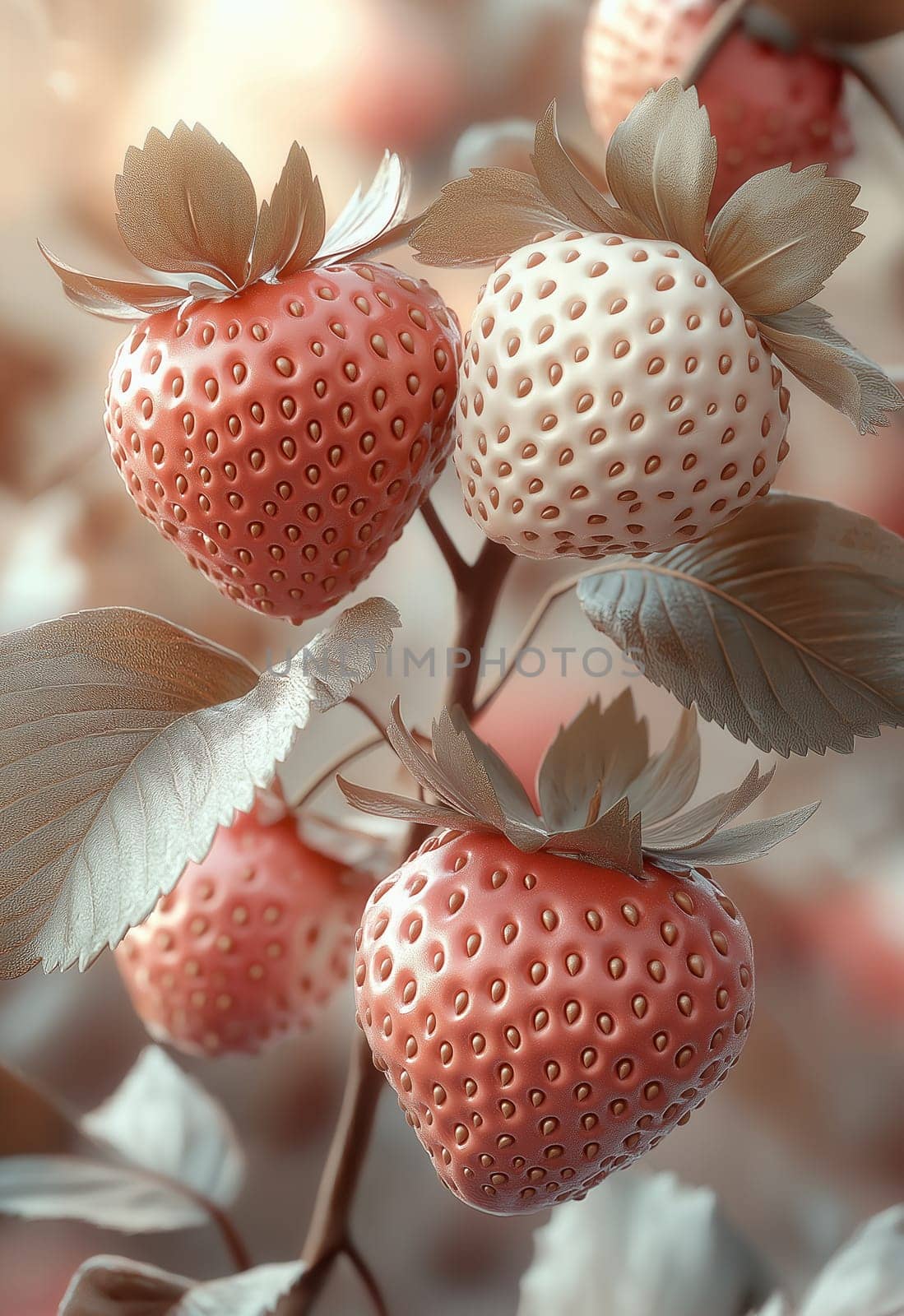 Ripe strawberries on a light background. Selective focus.