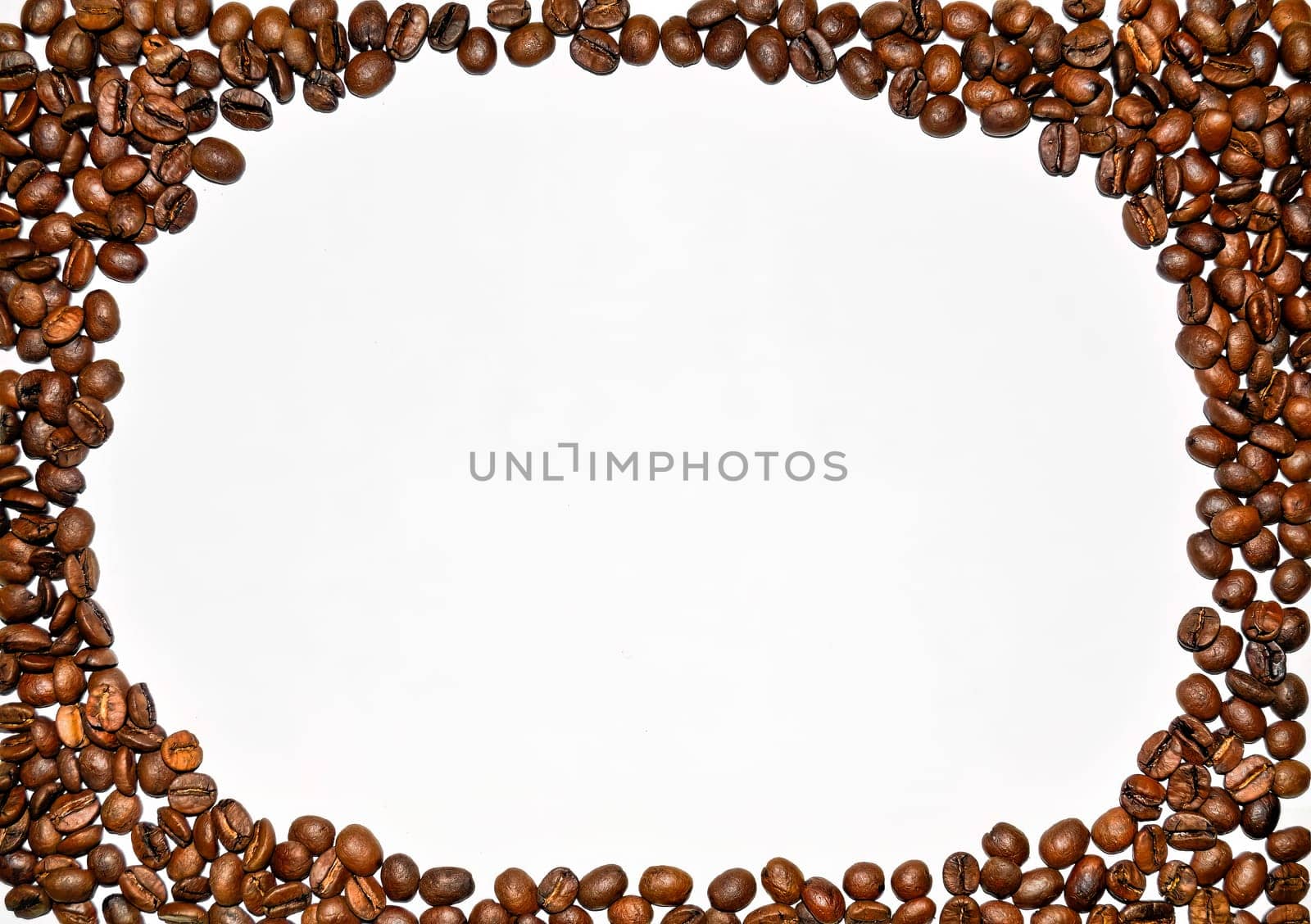Frame made of coffee beans with space for text