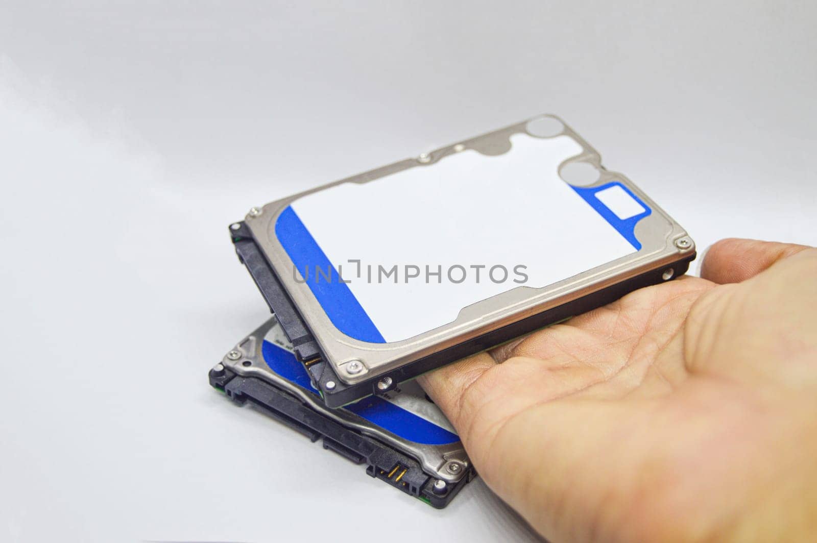 hard drive placed on a white background