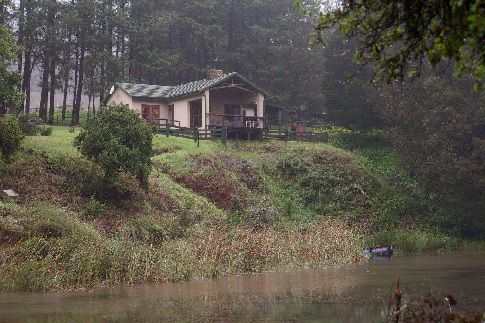 Fishing cabin next to a trout dam near Haenertsburg South Africa