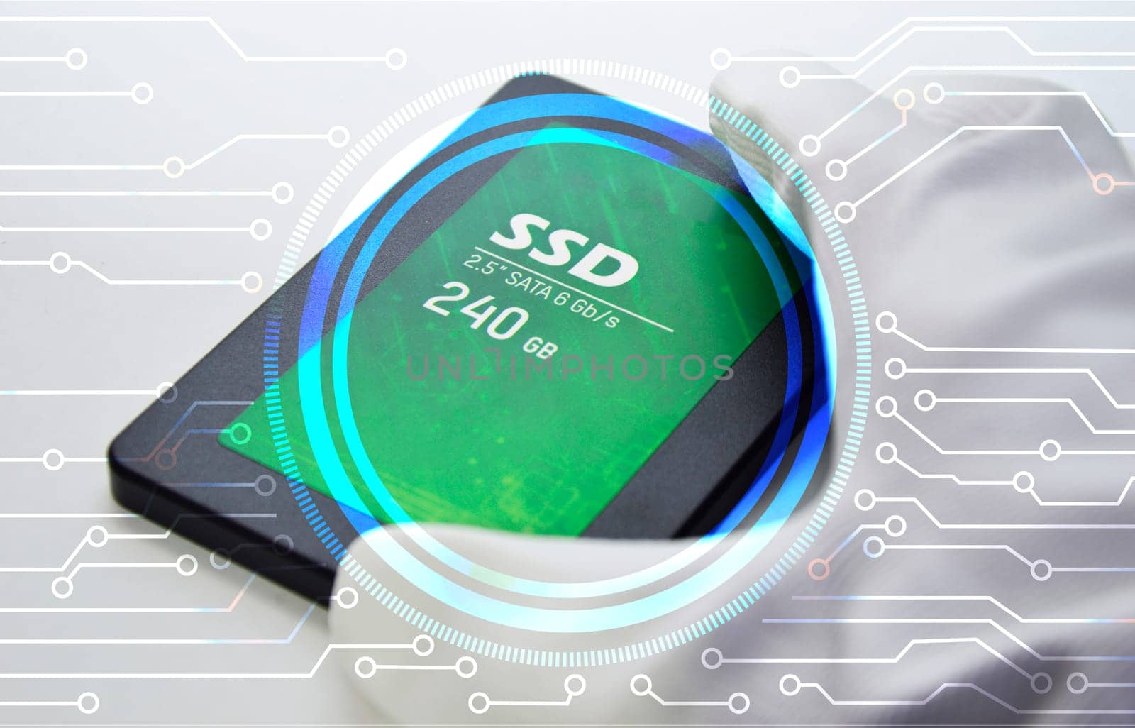 SSD hard drives are popular these days. because it works fast, ssd on a white background