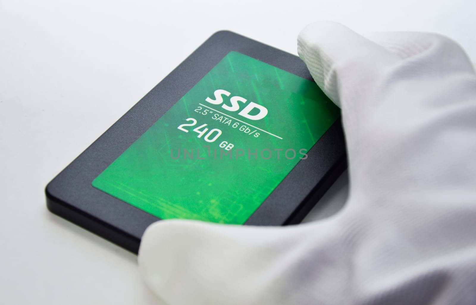 SSD hard drives are popular these days. because it works fast, ssd on a white background