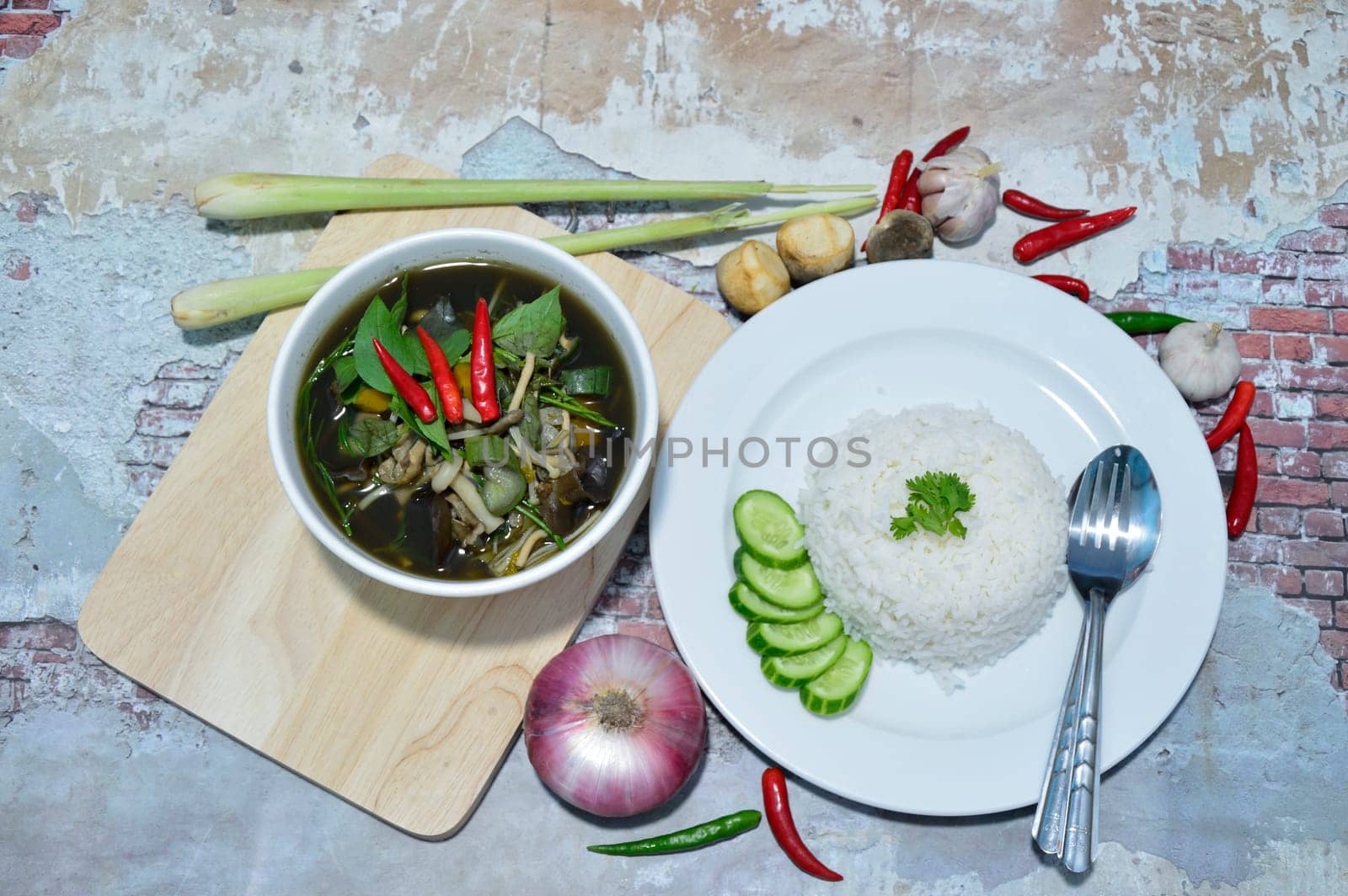 Mixed Mushroom Lao Curry It's Isaan Thai food.