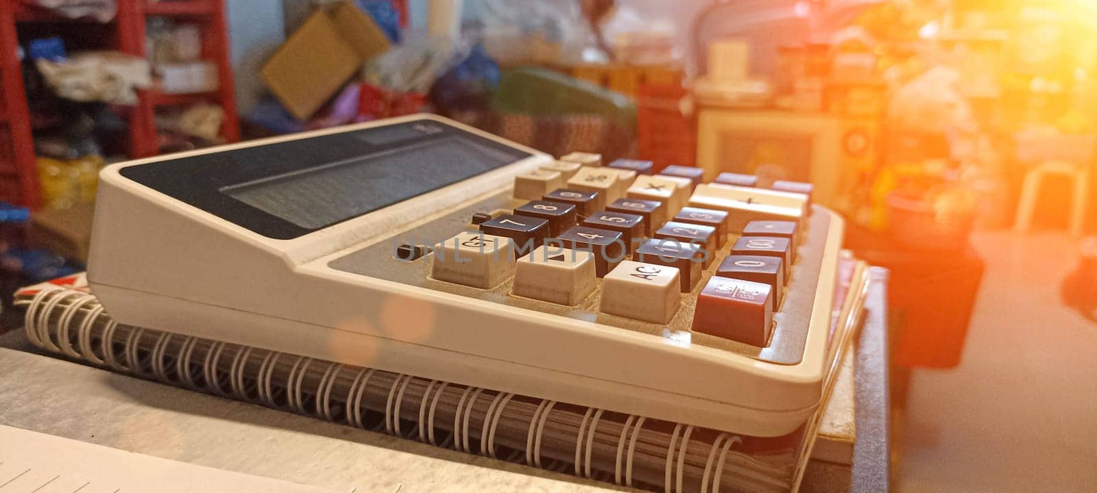 Side view of the calculator, its use is still necessary today.