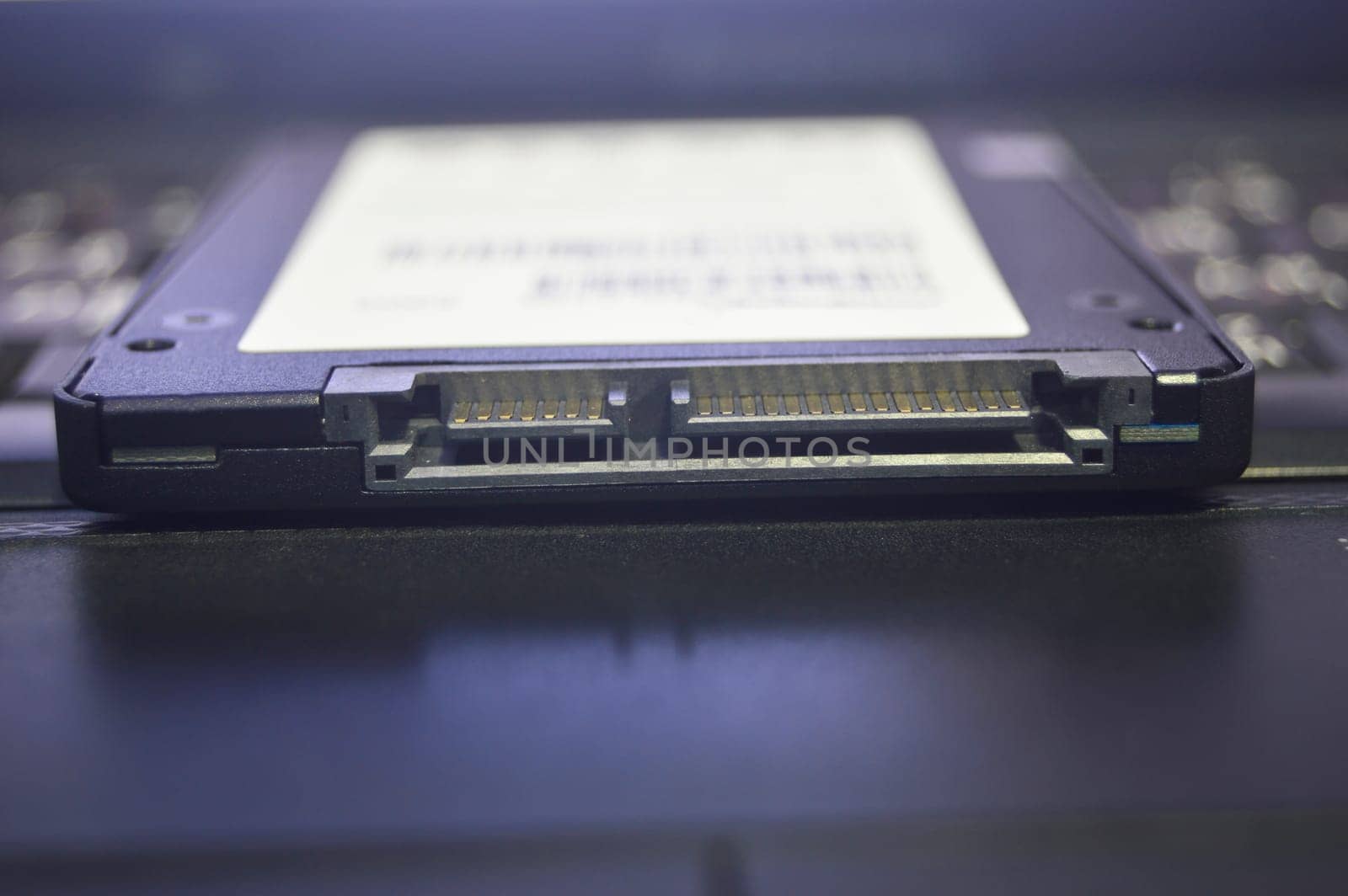 SSD drives are very popular these days, SSDs are placed on laptops (close-up)