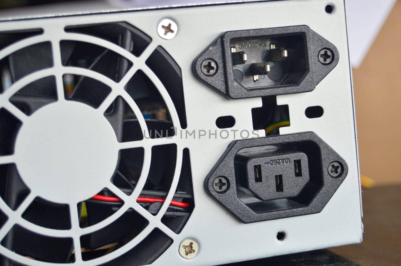 rear view of PC power supply