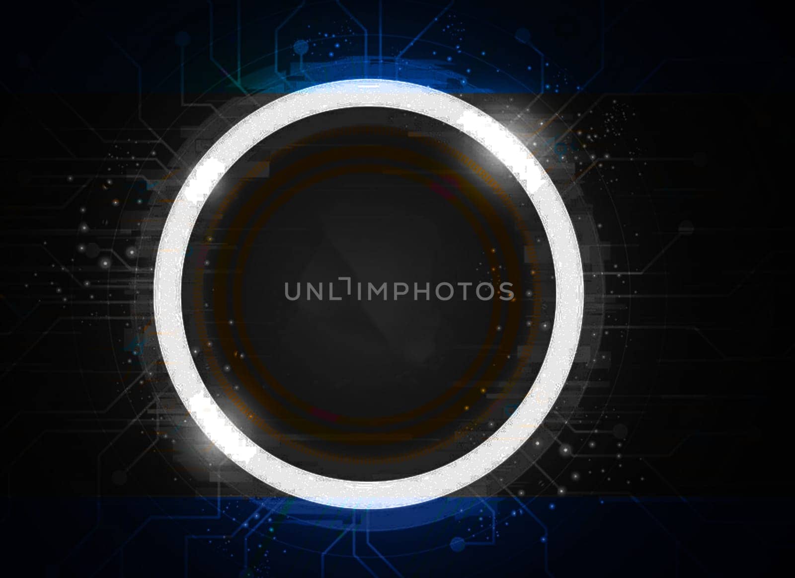 concept background Artificial intelligence, bright white circle