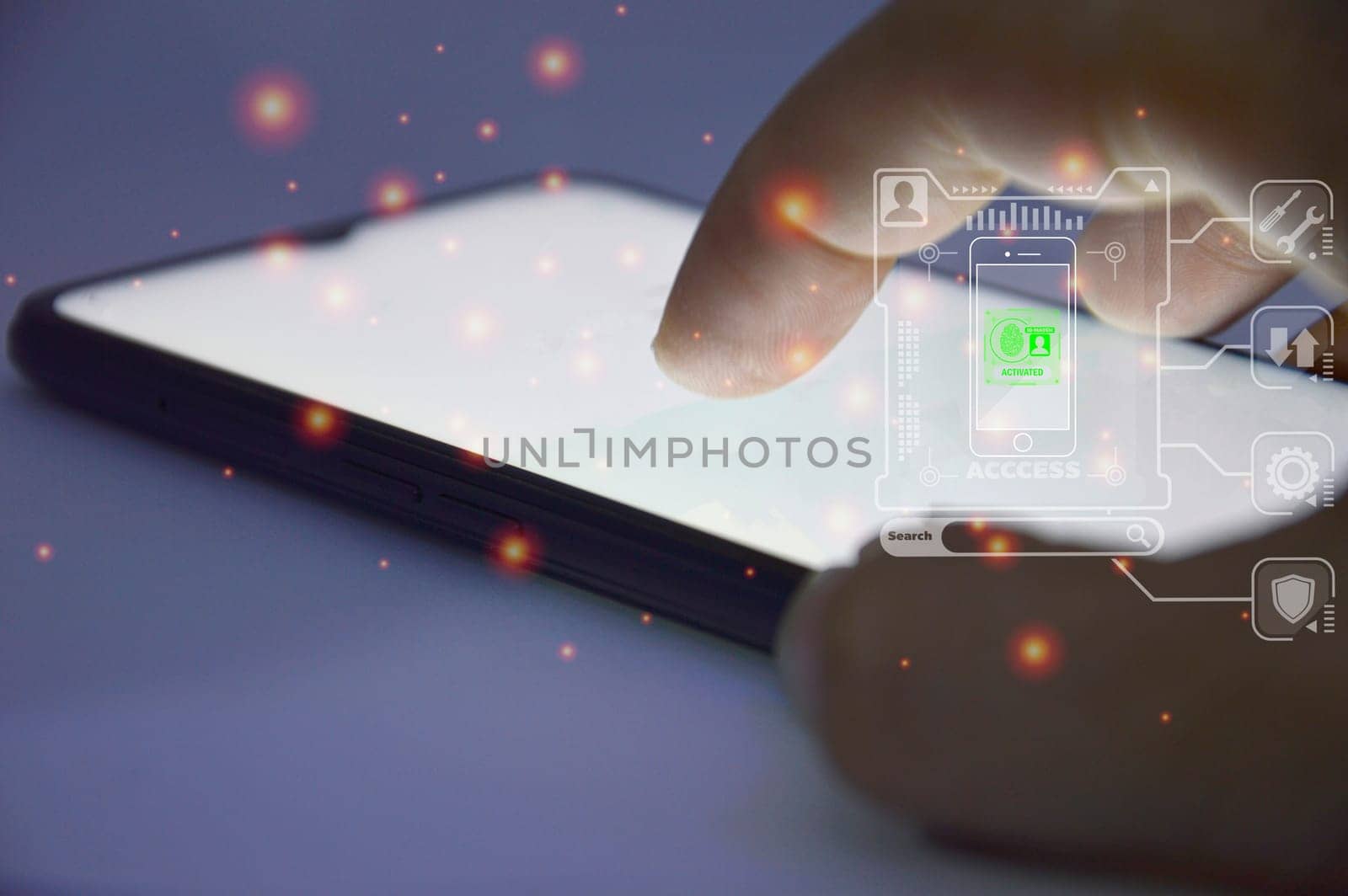 smartphone concept that requires advanced security, the use of a password to login
