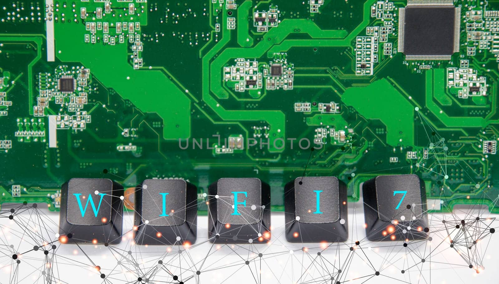 Concept of Wi-Fi 7 or Wi-Fi 7 development, high-speed connection