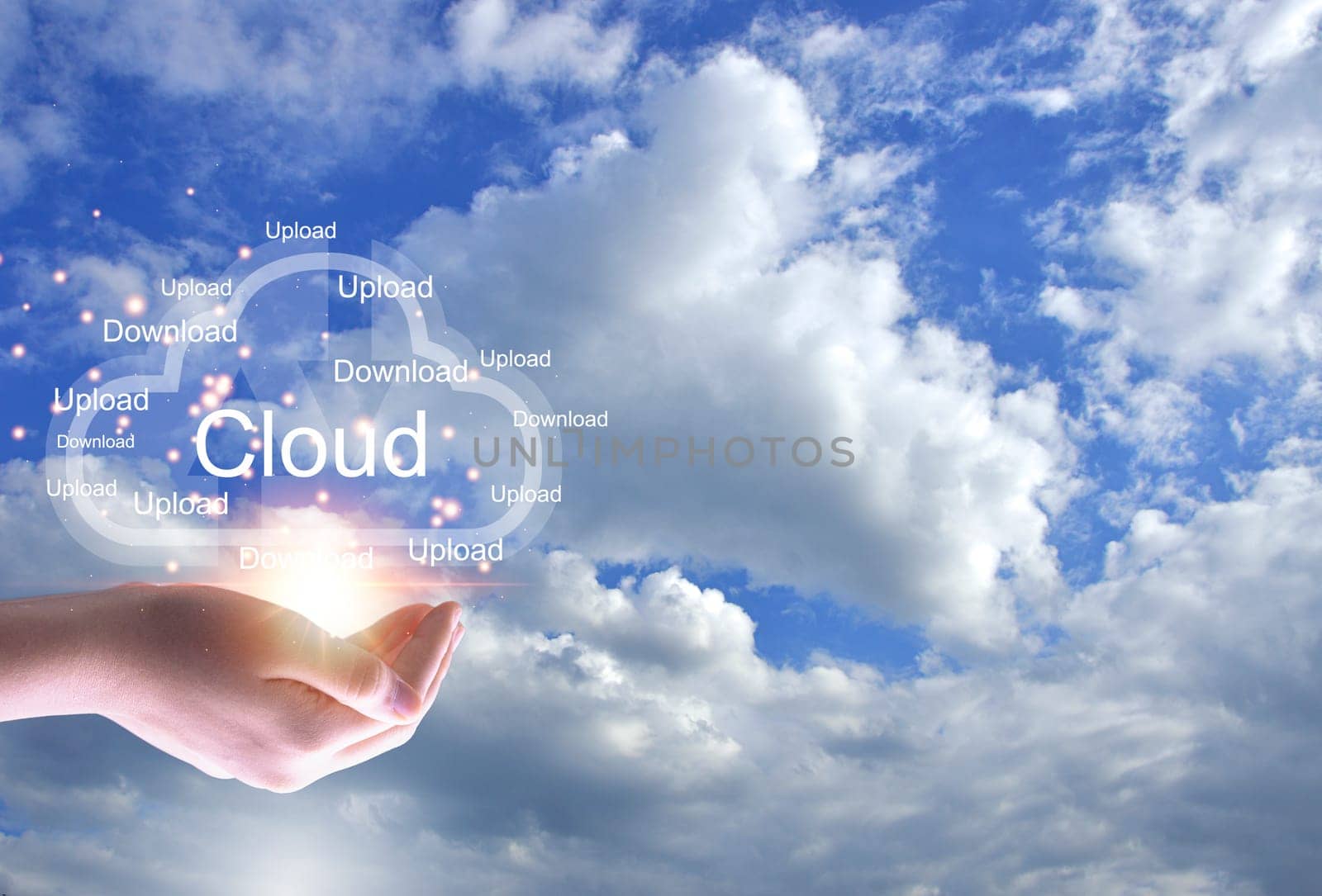 Concept of using cloud online system is convenient, economical, energy saving and low cost.