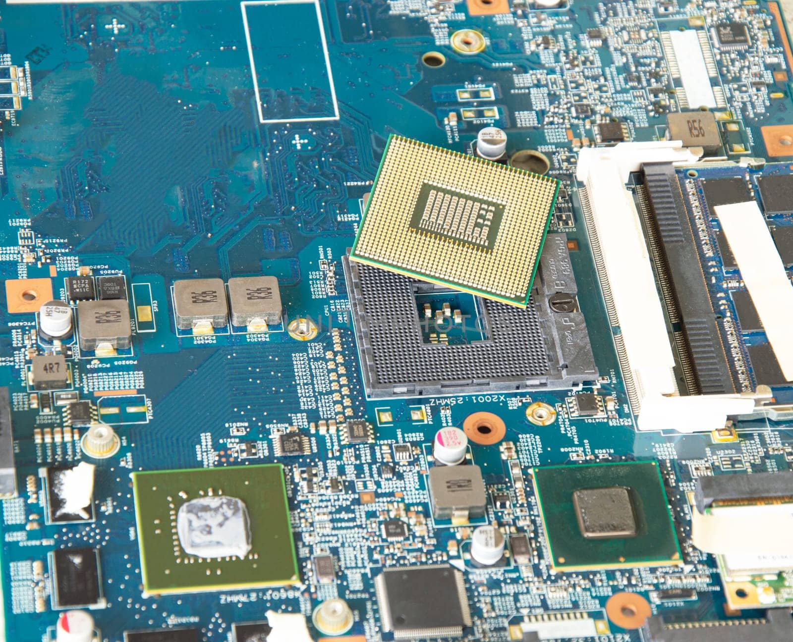 Picture of CPU, computer motherboard, electronic motherboard repair by boonruen