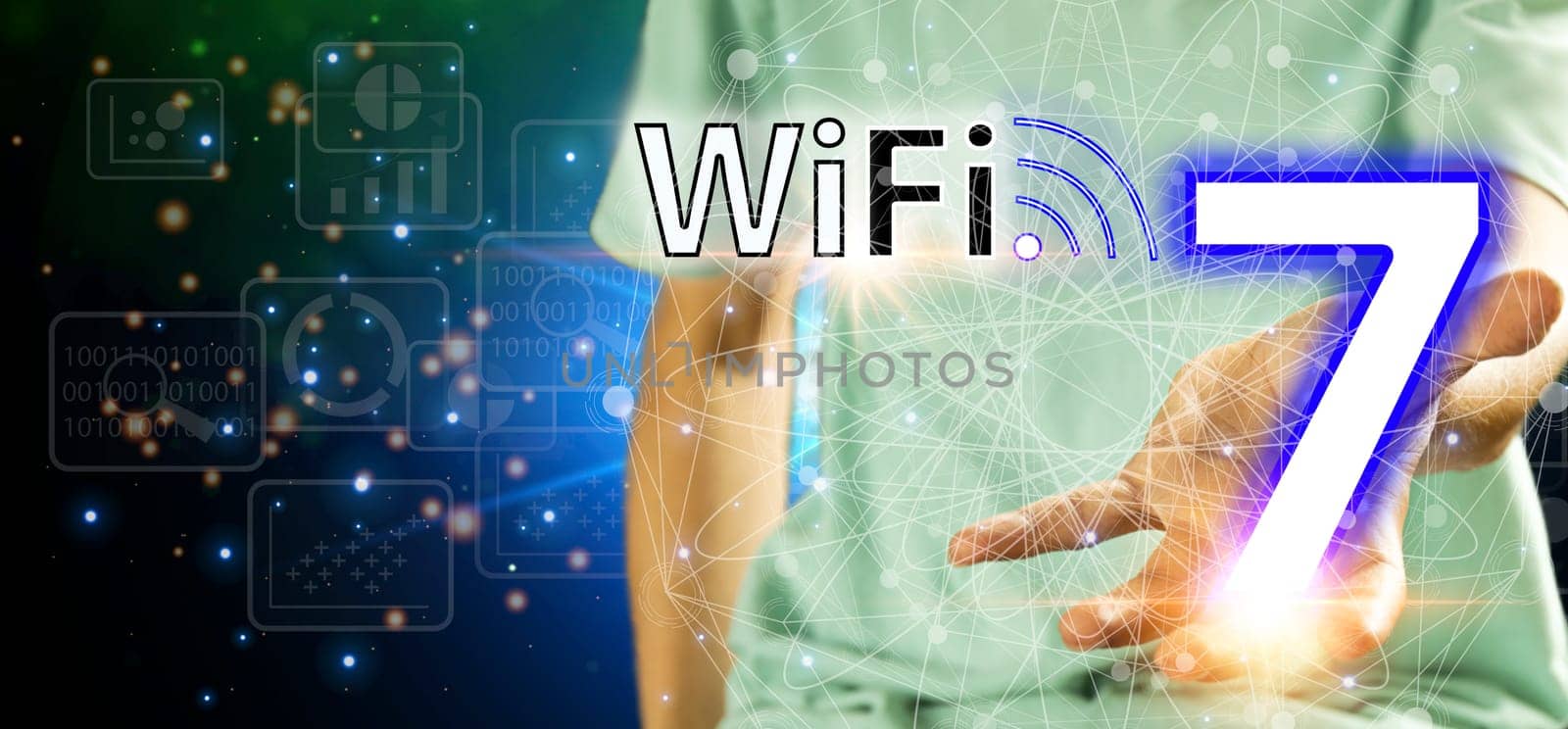 concept technology wifi 7 connect to the internet world with new technology