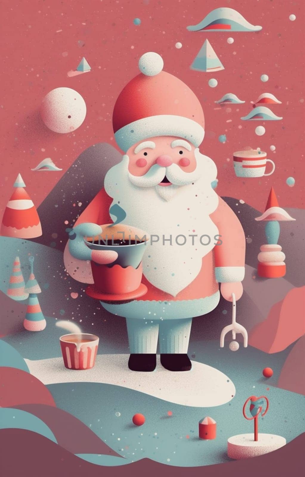 man content festivity household drink tea male christmas claus year drinking mug year new santa calm home celebrate hot merry holiday cute. Generative AI.