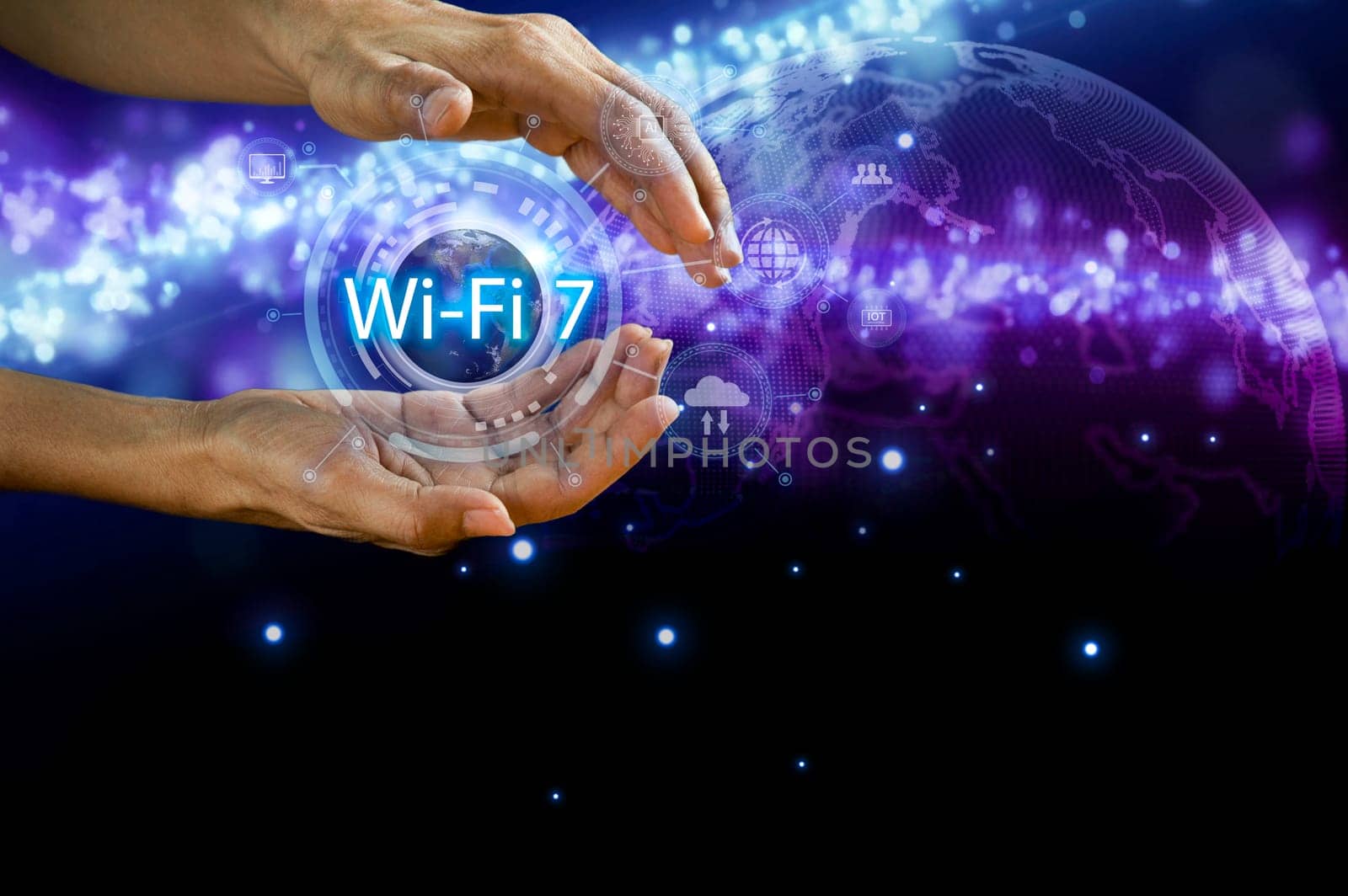 concept man using wifi technology 7 connected to the internet world with new technology