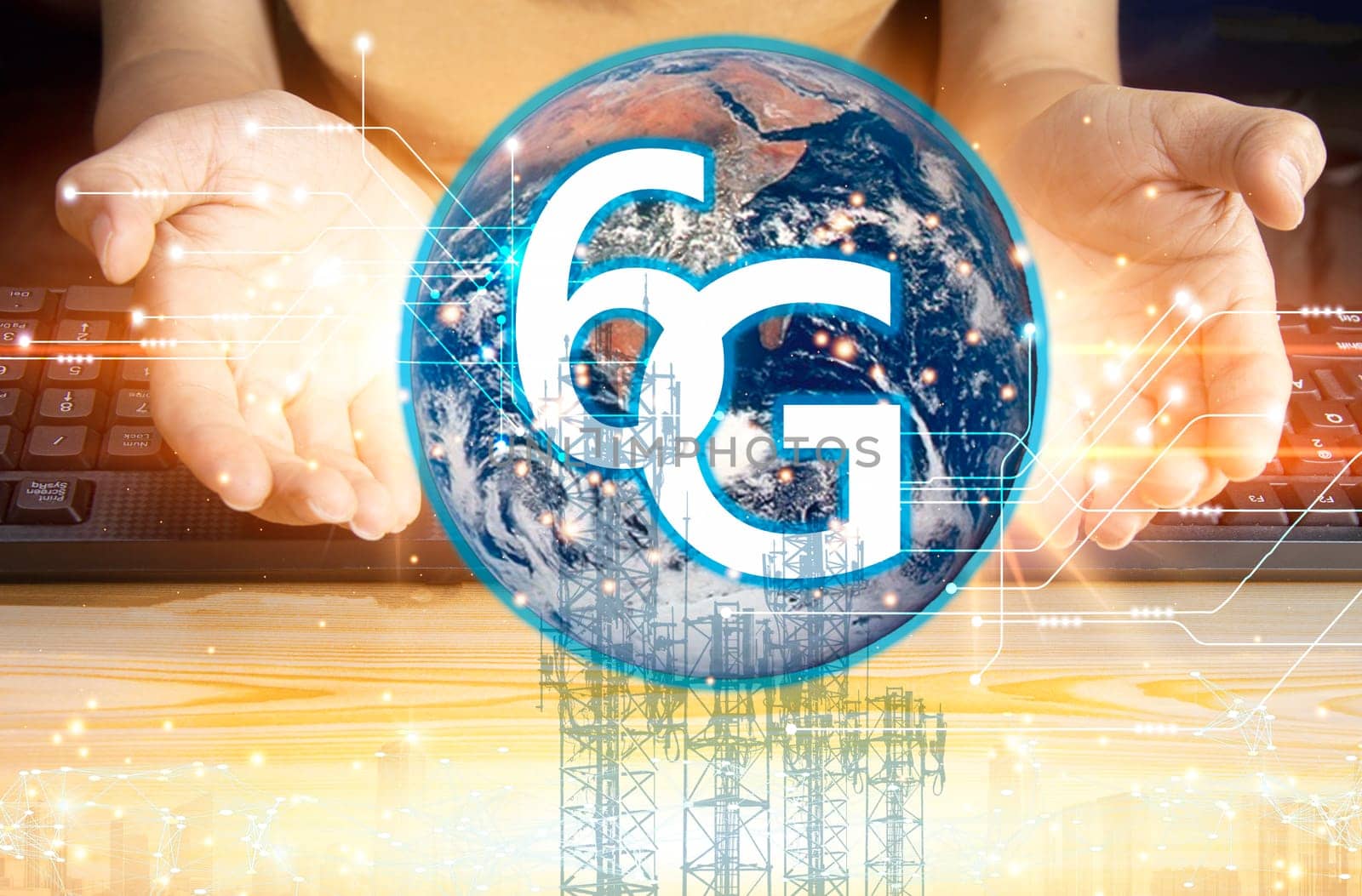 6G network concept, high speed mobile internet New age network, business concept, modern technology internet and network