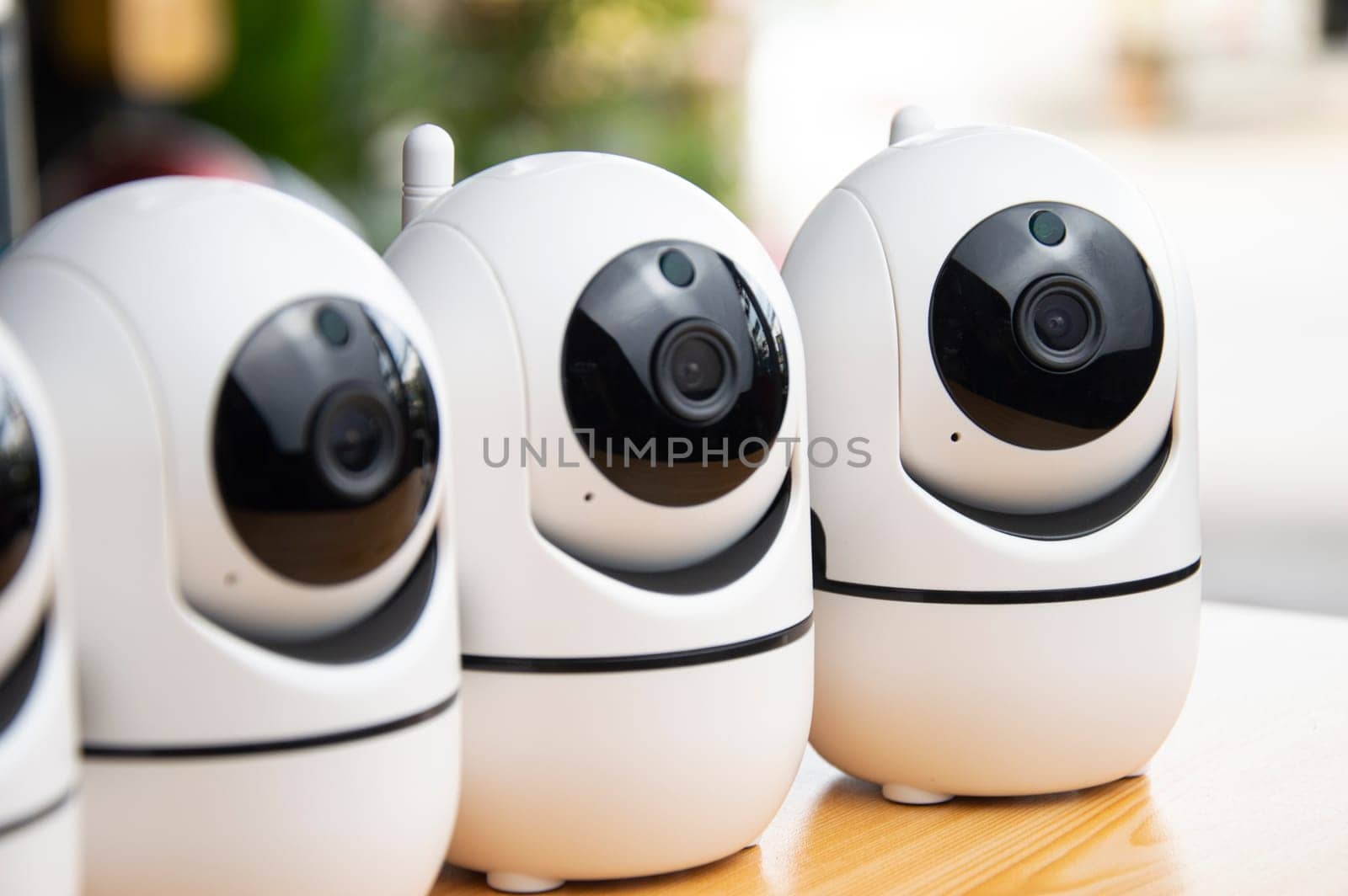 White IP cameras, very popular for security purposes. by boonruen