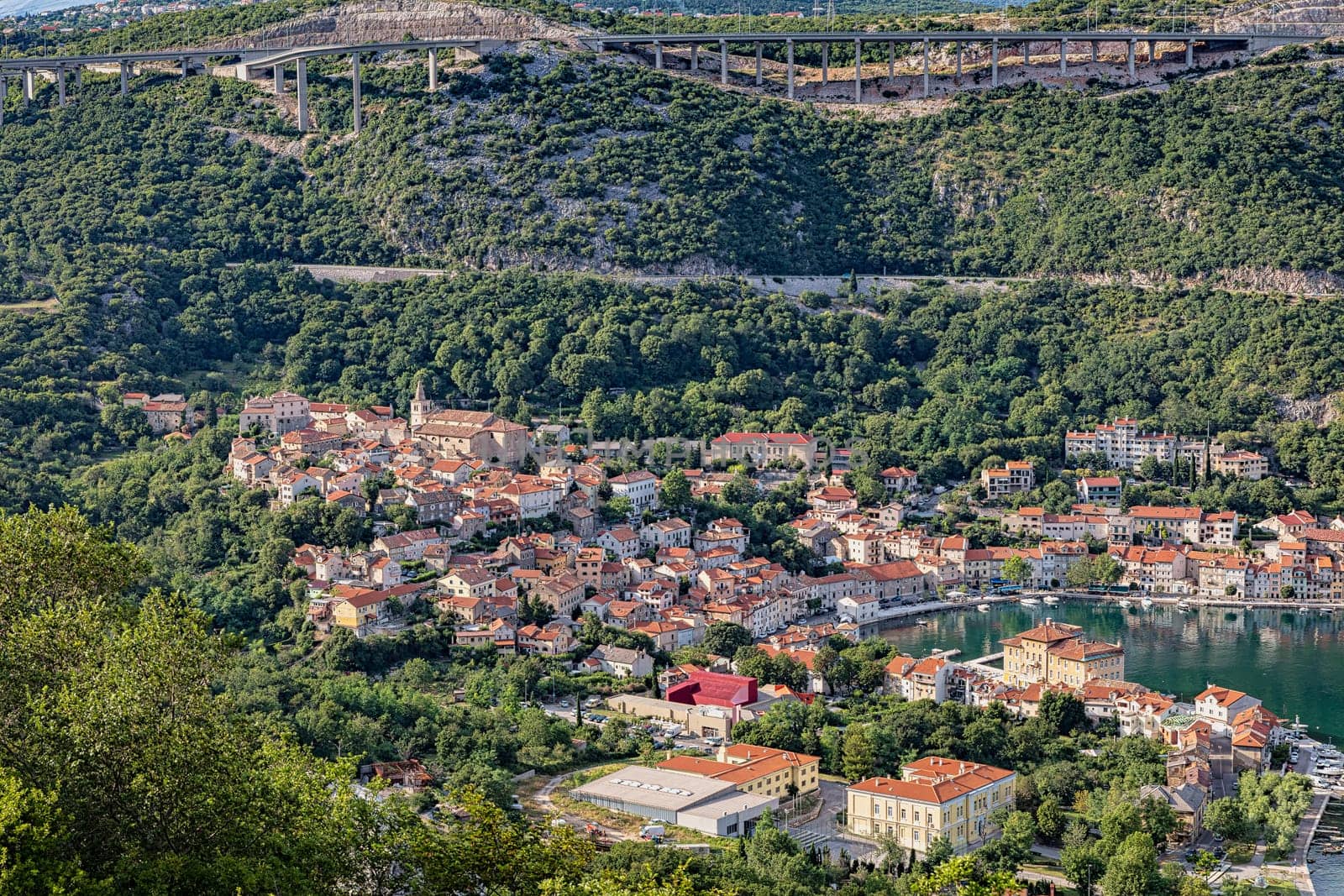 Historic town of Bakar in green forest, Croatia by mot1963