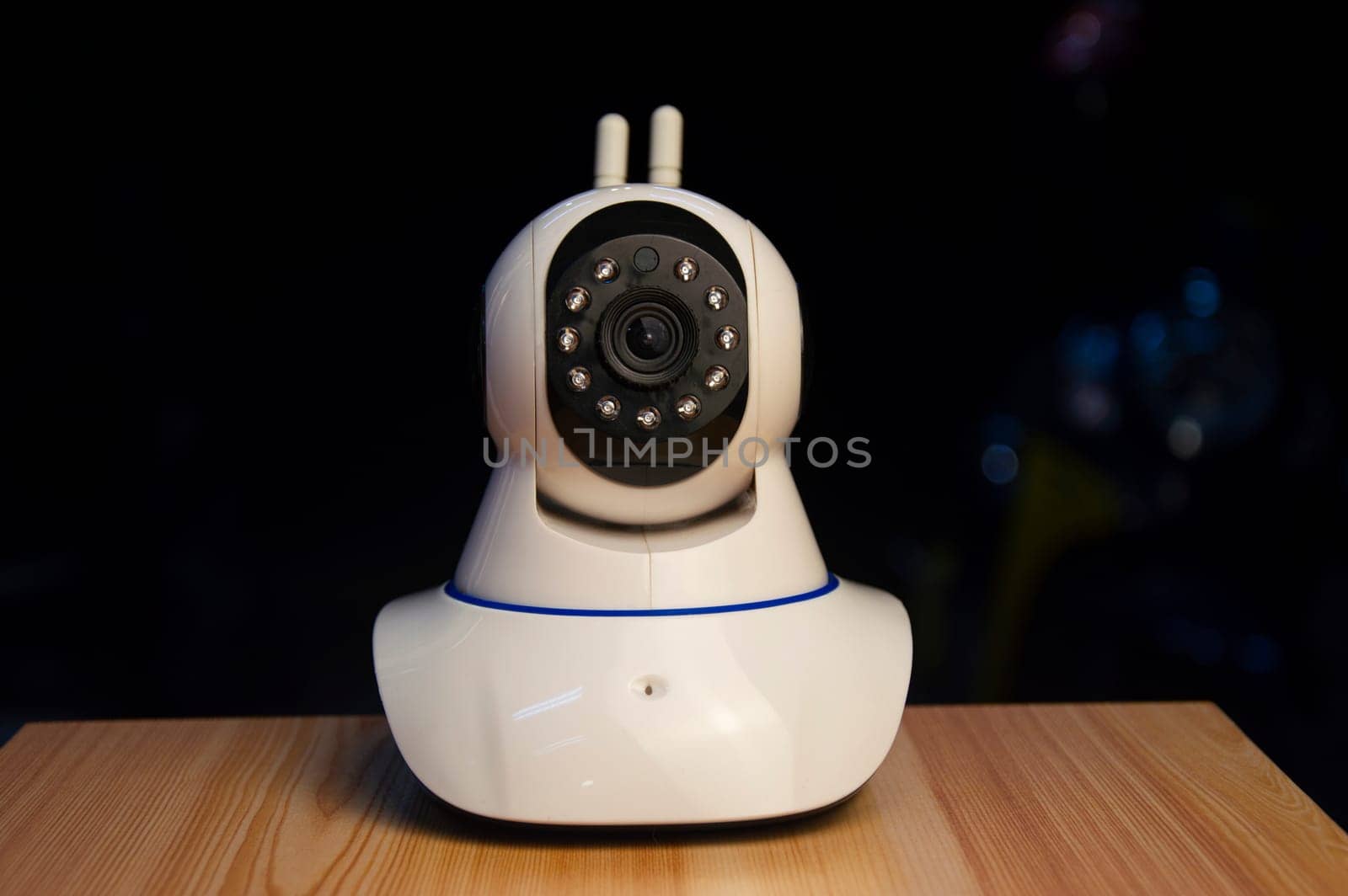 Close-up of IP CCTV cameras or high-tech surveillance systems. CCTV system by boonruen