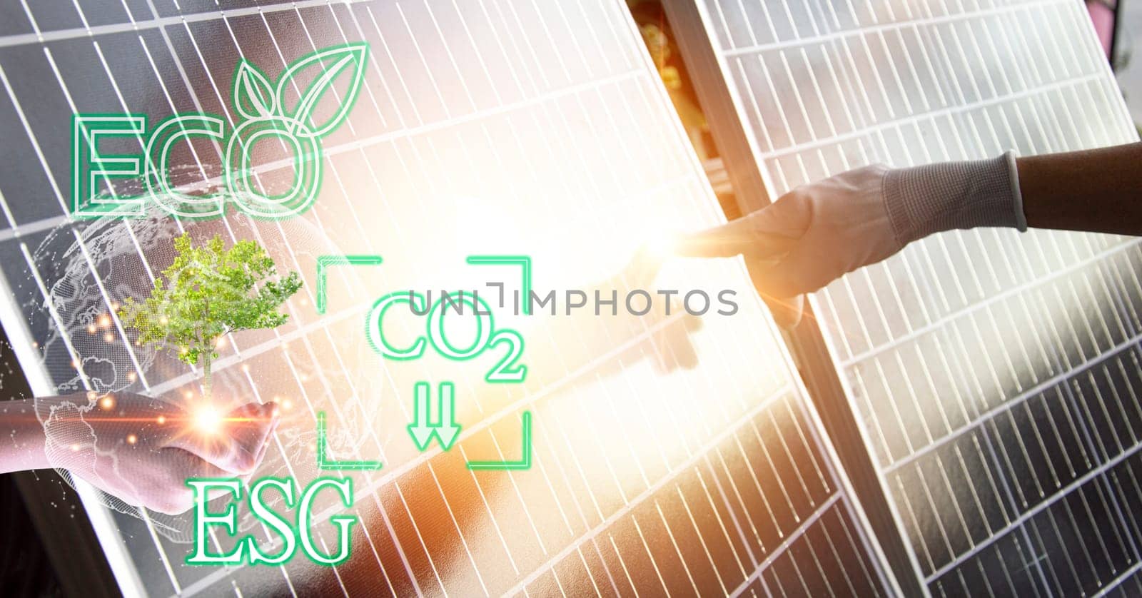 Clean energy concepts such as solar cells are being used more and more. by boonruen