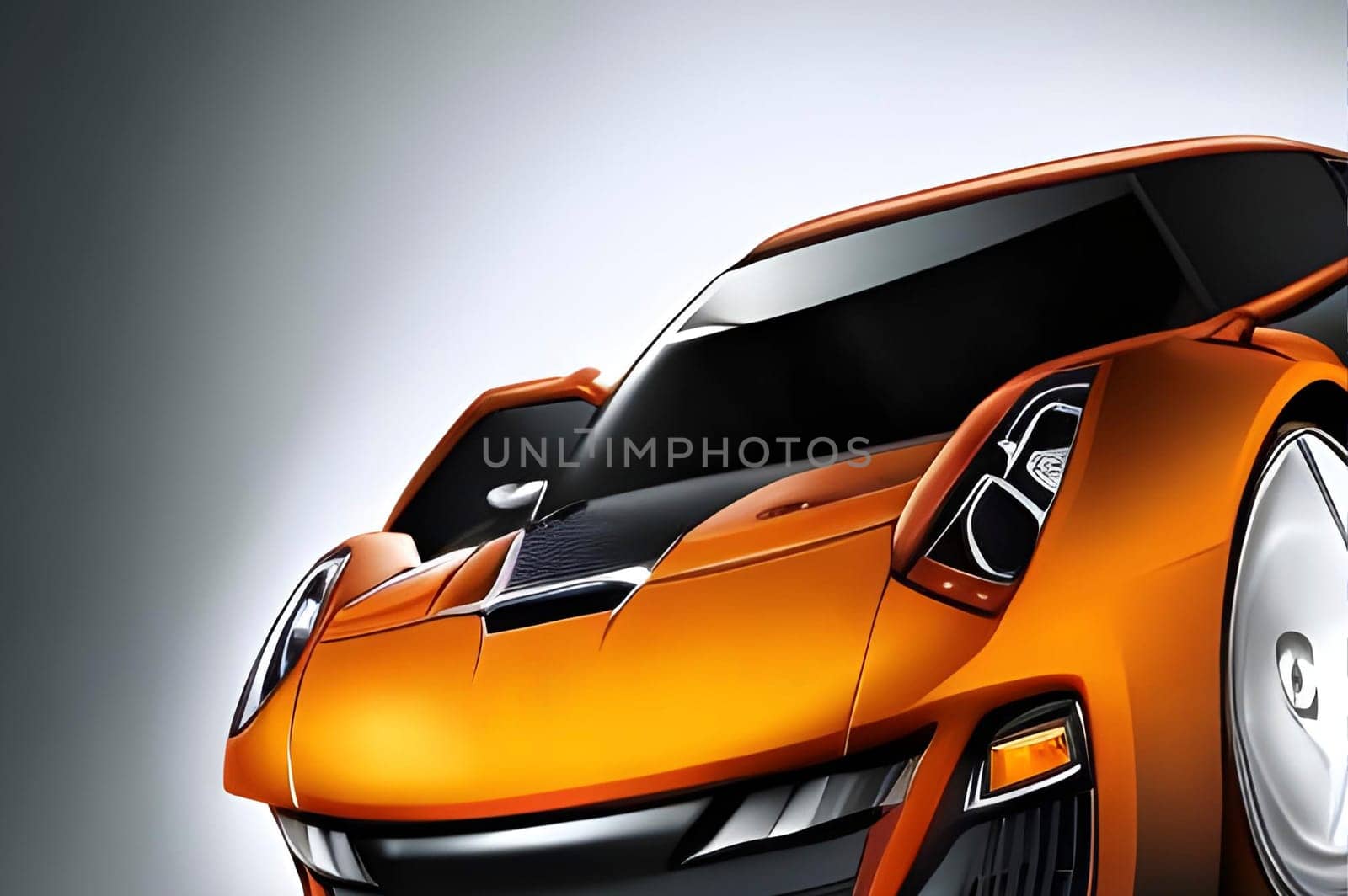 Orange sports car using AIGenerating