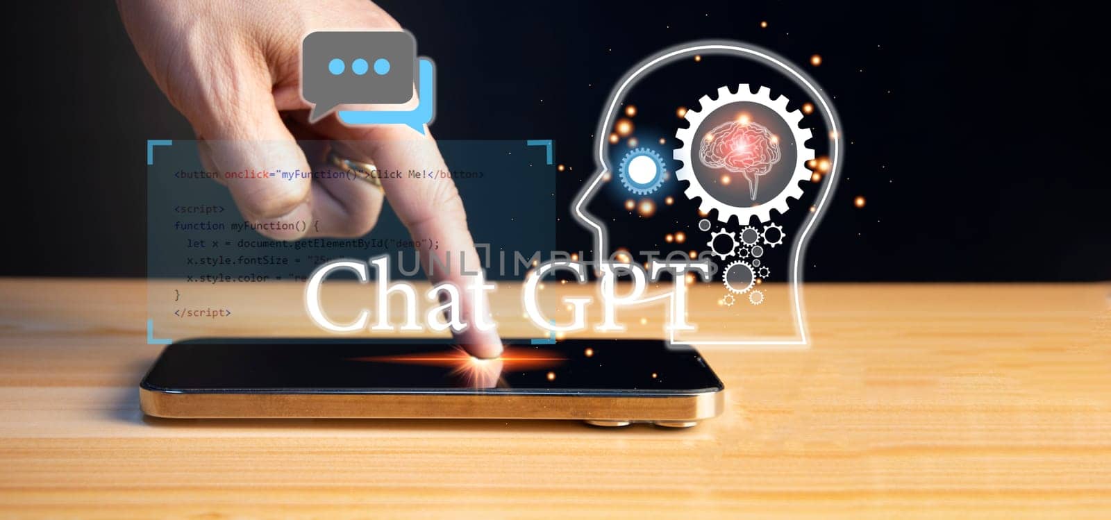 Conceptually, ChatGPT is an AI chatbot or artificial intelligence that can communicate through messages with humans naturally. by boonruen