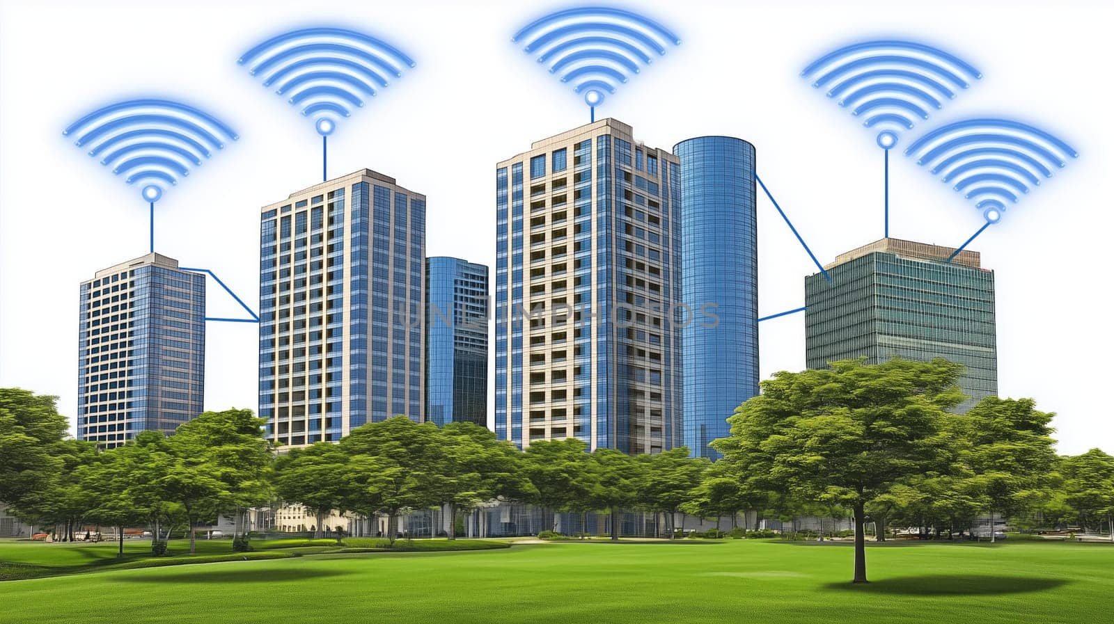Modern buildings using wireless network for internet connectivity and communication