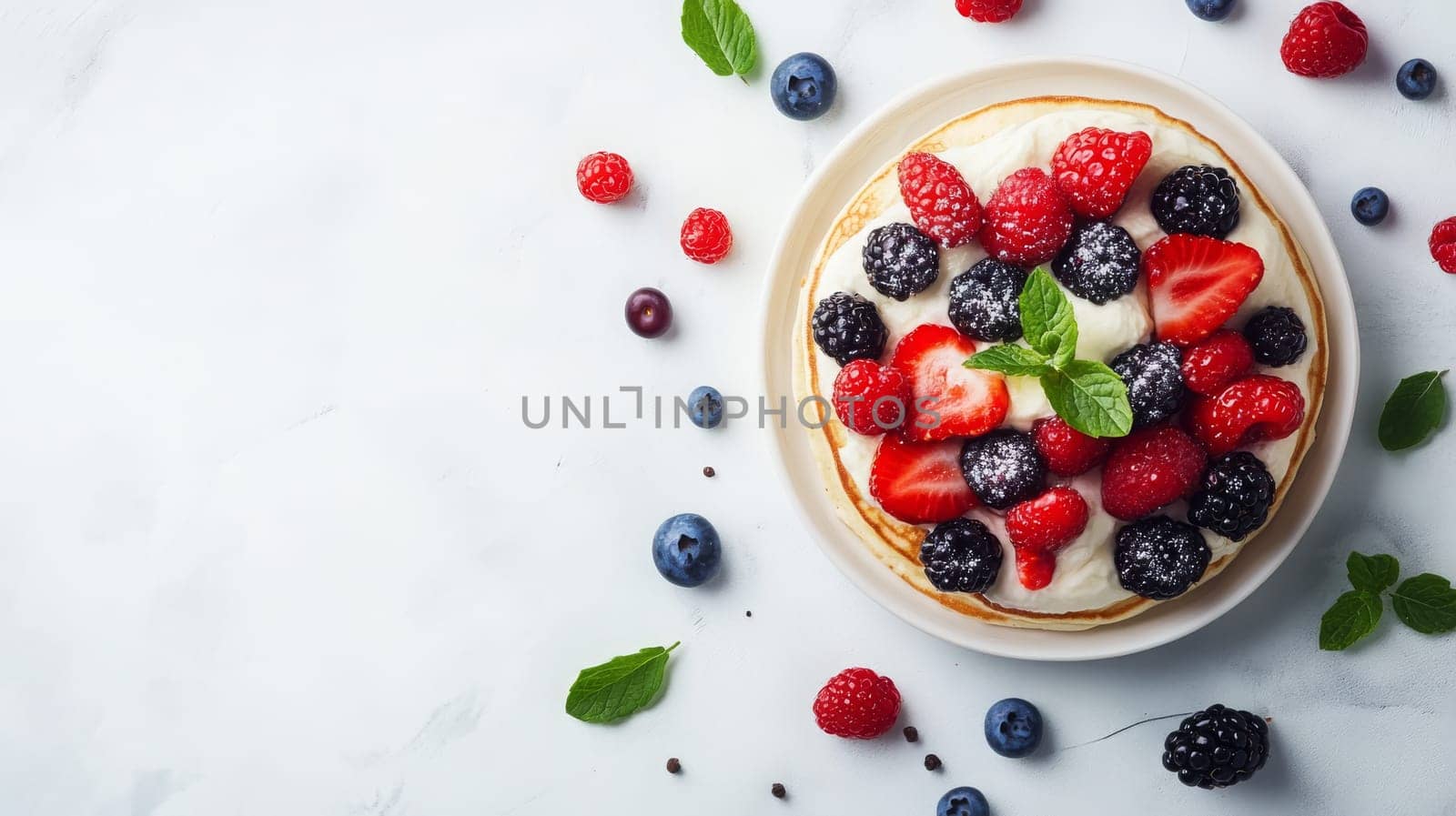 Pancakes with berries , Generative AI food
