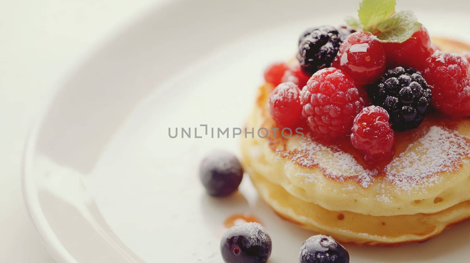 Pancakes with berries , Generative AI food