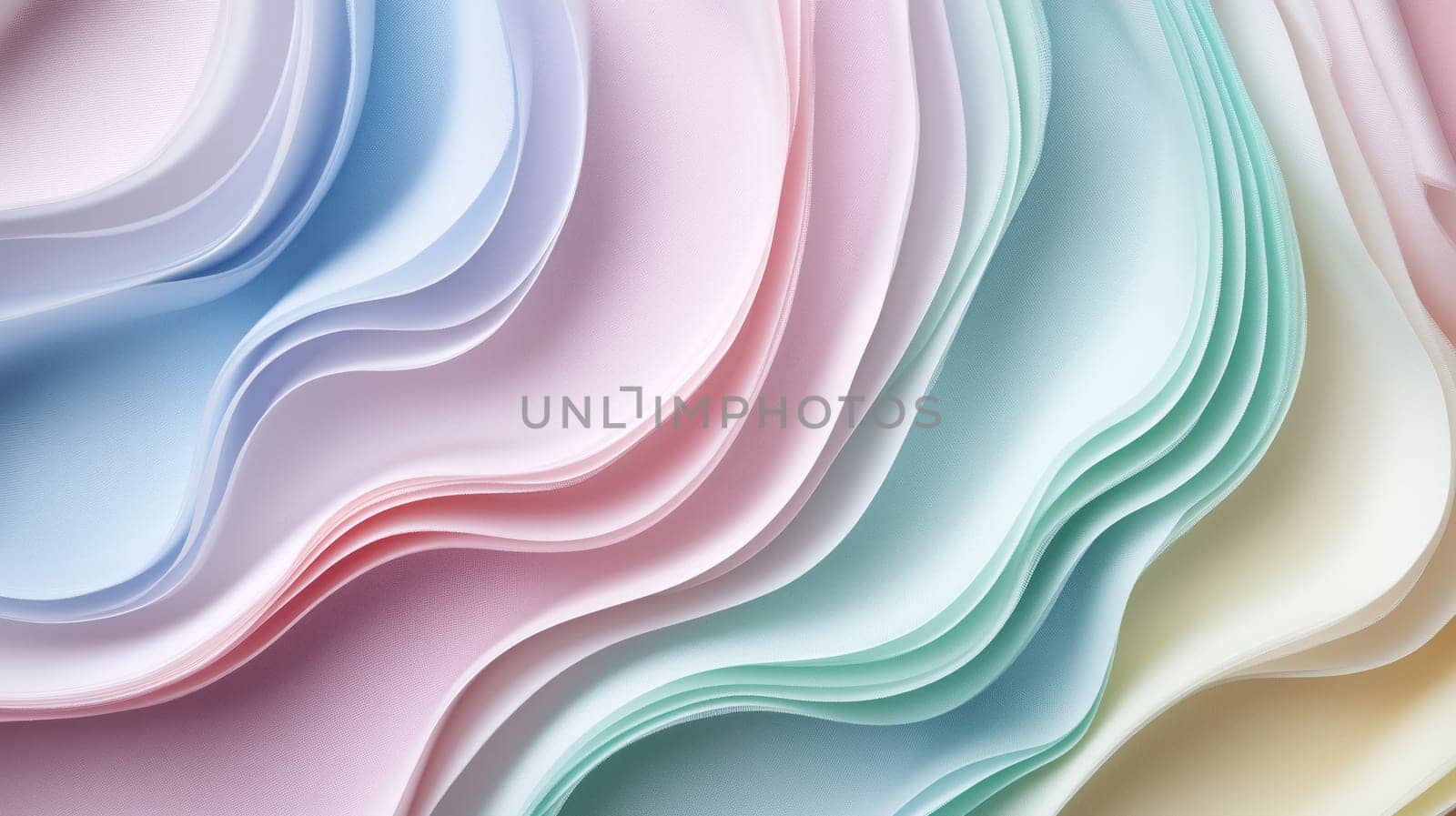 Soft pastel fabric layers creating an abstract wavy texture, perfect for elegant and artistic designs