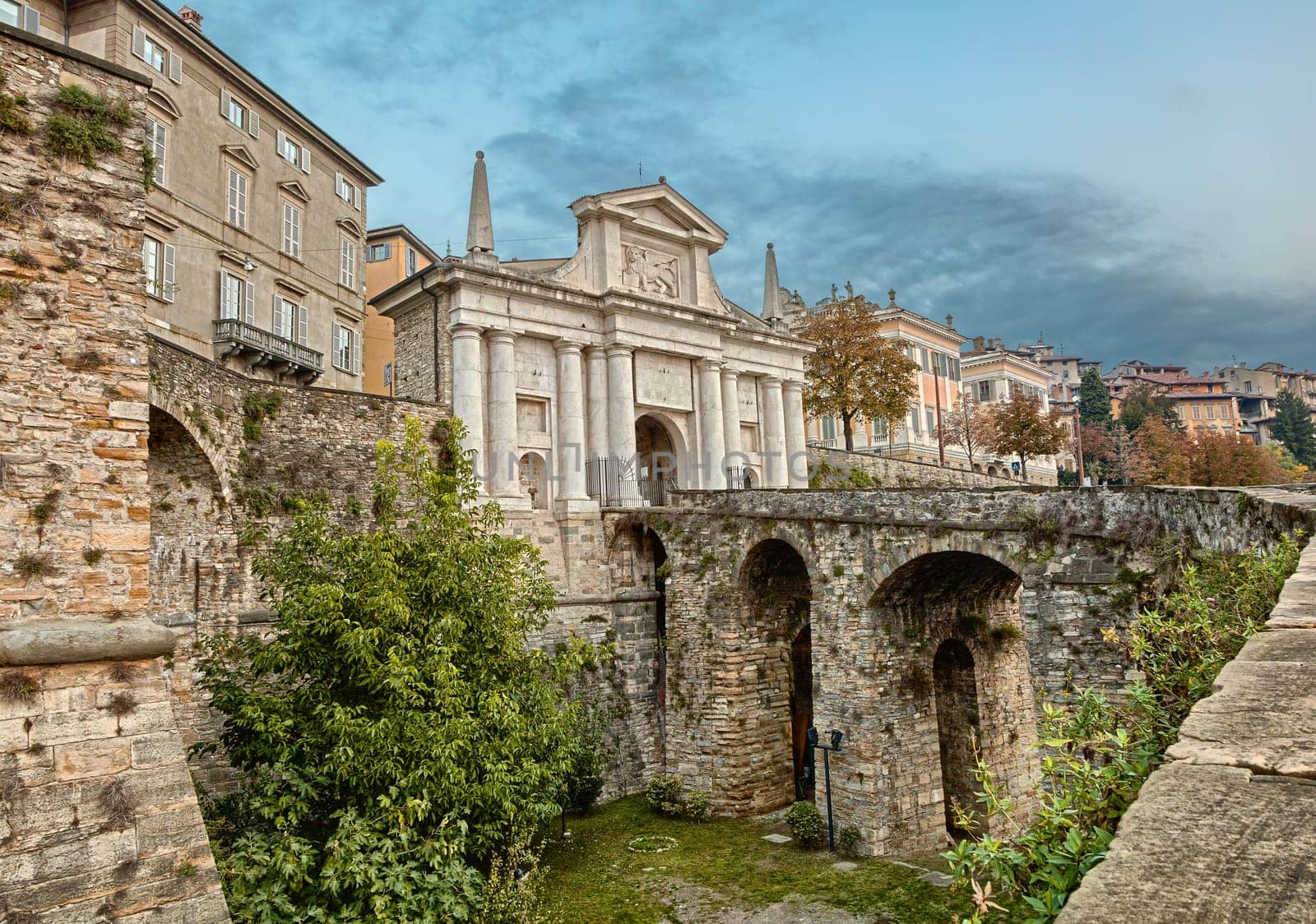 Gateway to the ancient Venetian walls of the medieval town of Bergamo.