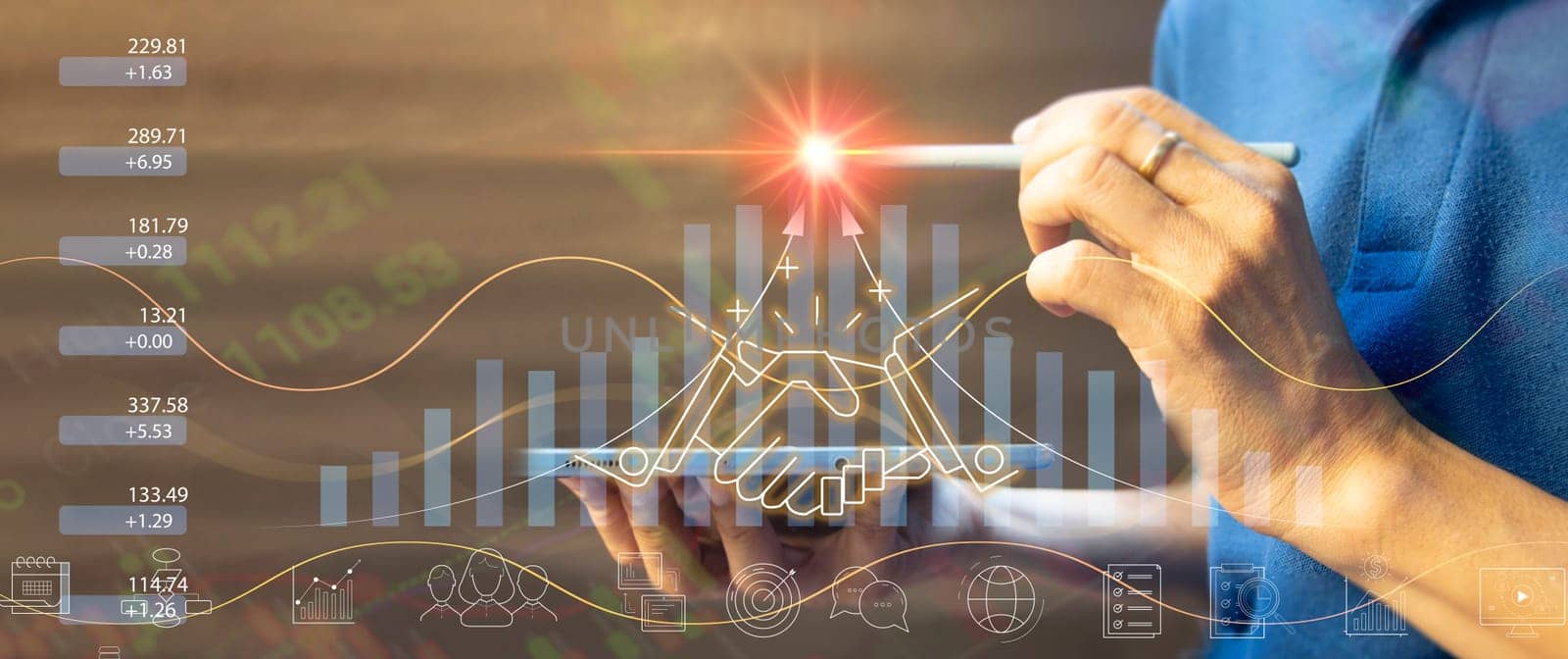 The concept of financial market recovery and investment by boonruen