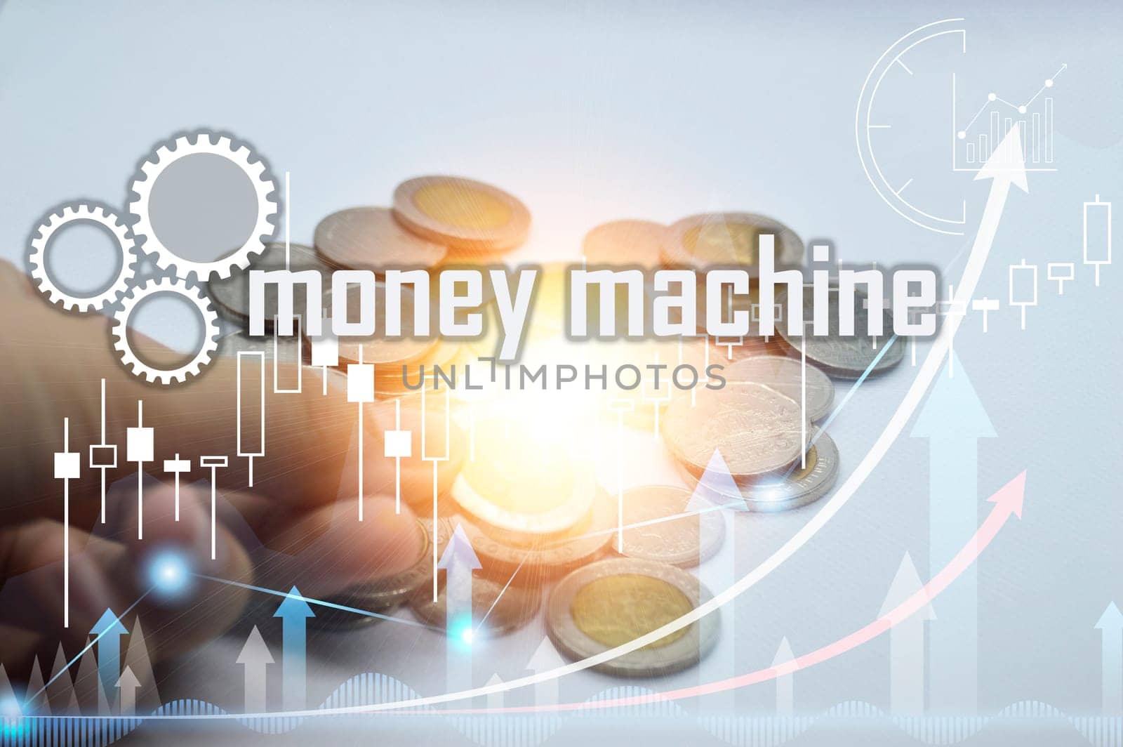 The concept of financial business that is like a machine that generates money all the time, passive income by boonruen