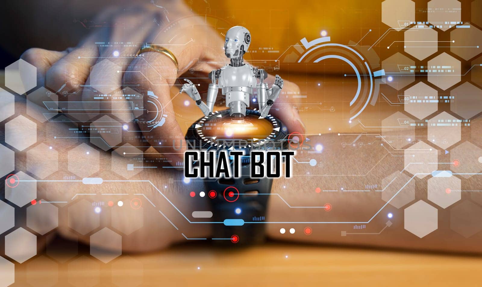 The concept of using smartwatch devices To run a chatbot by boonruen
