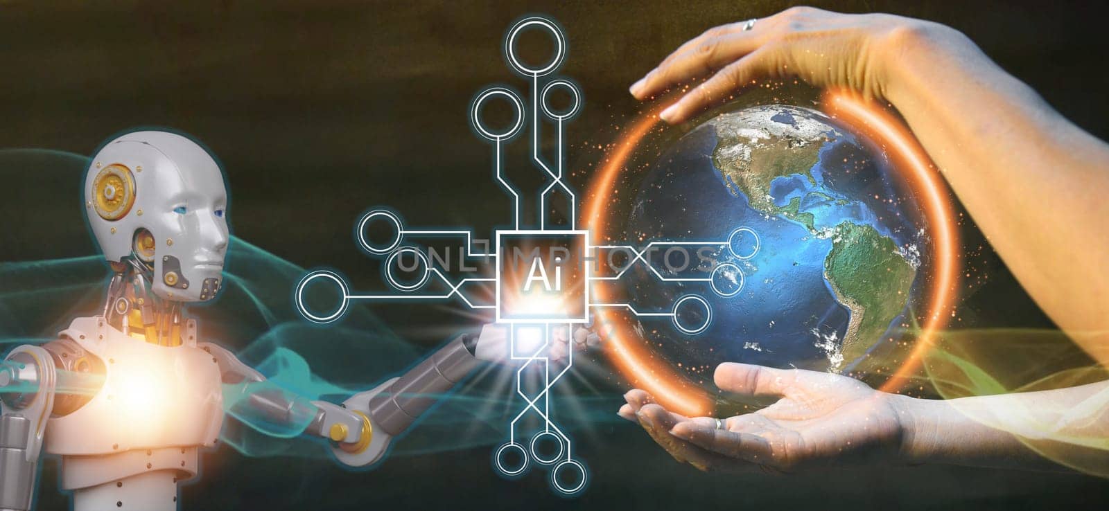 The concept of artificial intelligence that will play an important role in the development industrial system and economy of the world by boonruen