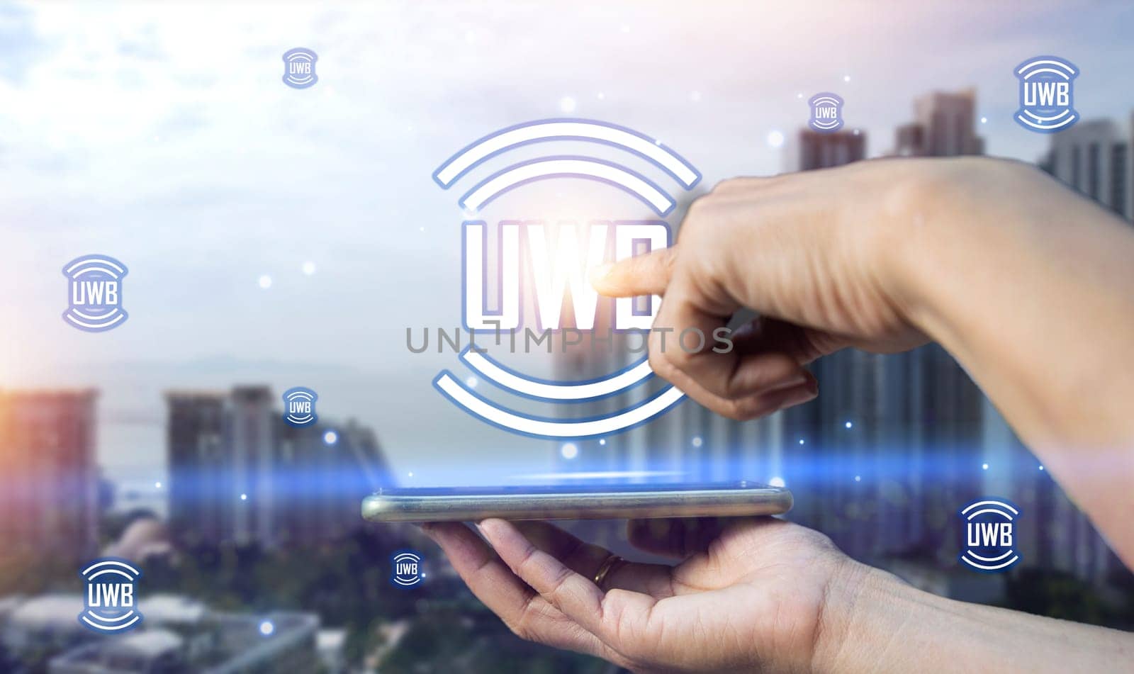 Ultra-wideband UWB is a short-range radio communication technology on bandwidths of 500MHz or greater and at very high frequencies. Overall, it works similarly to Bluetooth and Wi-Fi.