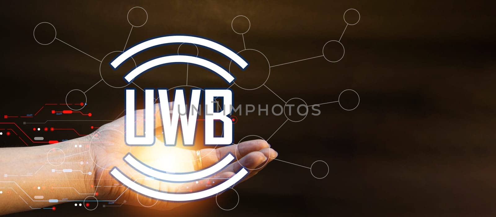 Ultra-wideband UWB is a short-range radio communication technology on bandwidths of 500MHz or greater and at very high frequencies. Overall, it works similarly to Bluetooth and Wi-Fi. by boonruen