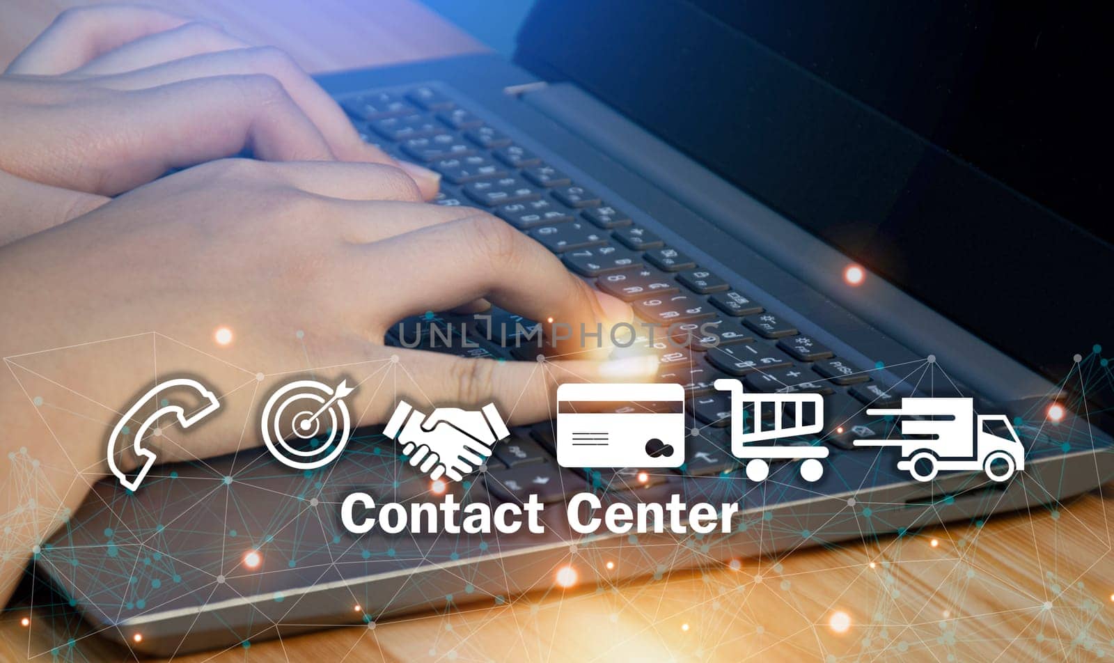 Technical Support Center Customer Service Internet Business Technology Concept by boonruen